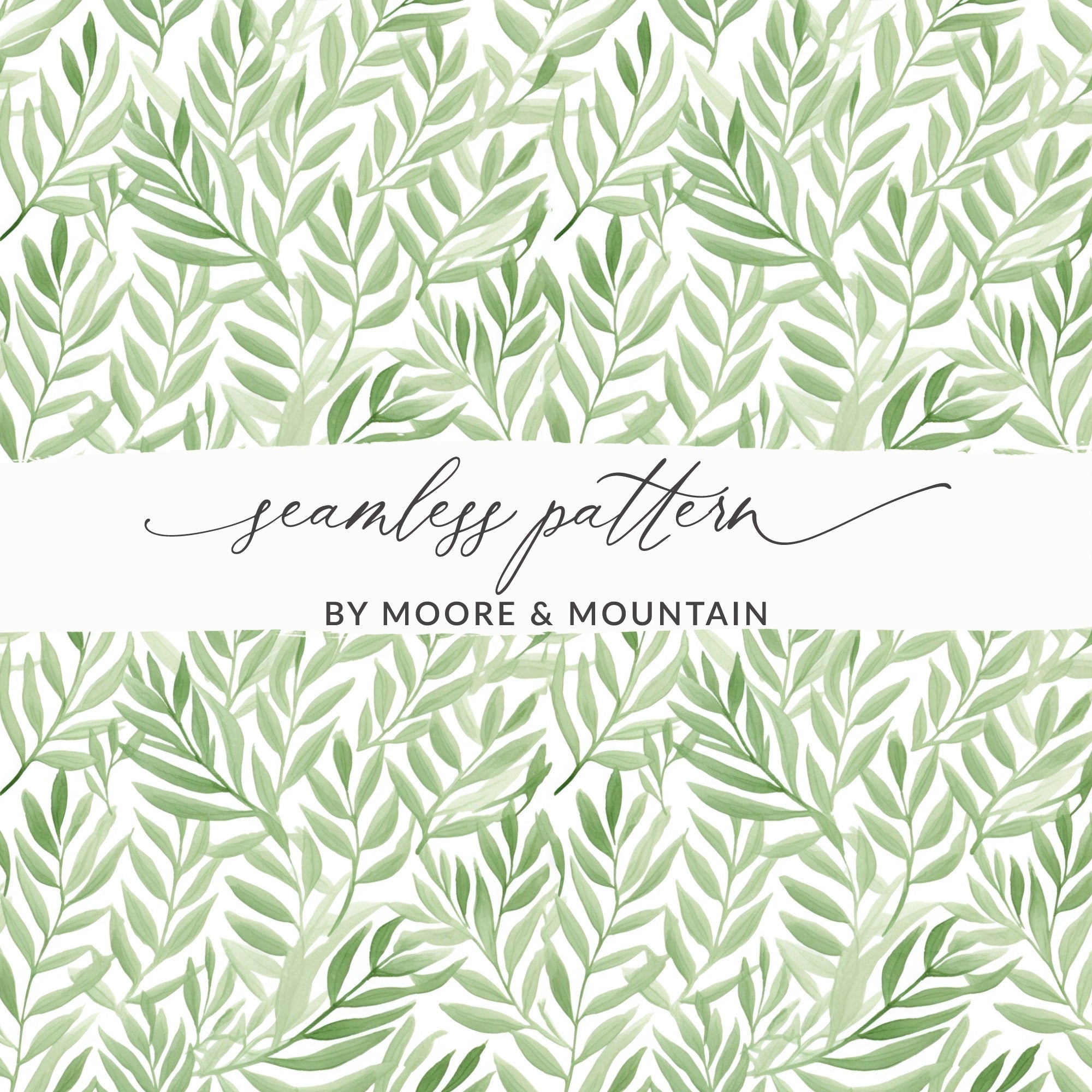 Green Leafy Seamless Pattern by Moore & Mountain