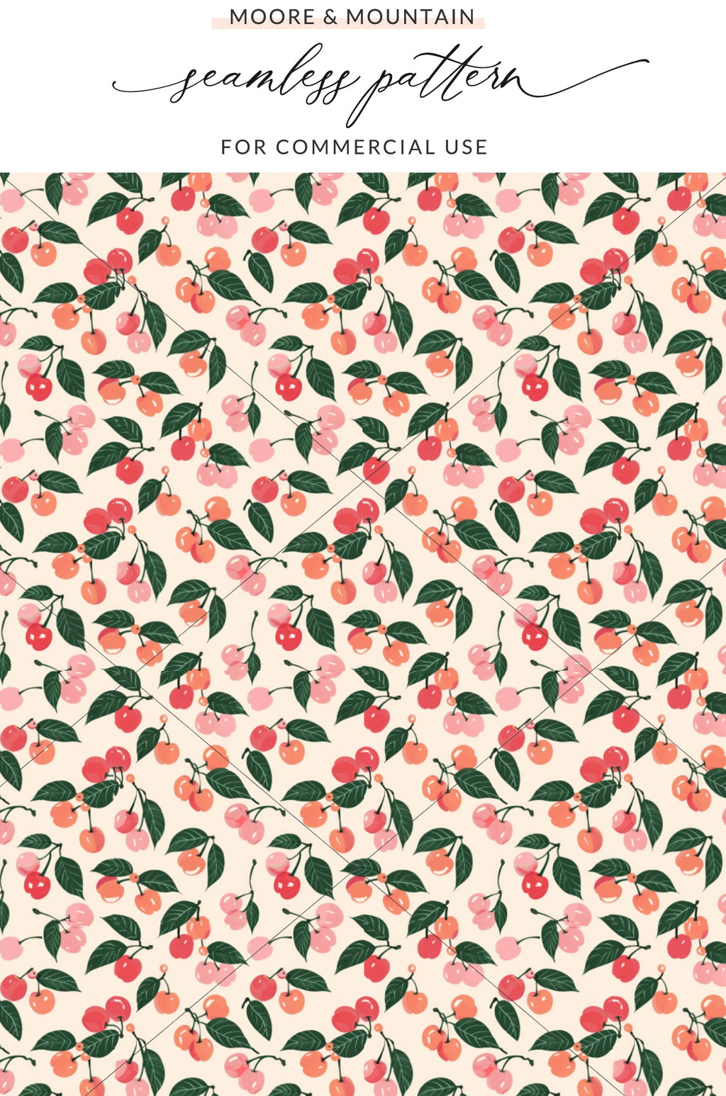 Cherry Blossom Seamless Pattern for Commercial Use