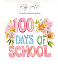 "100 Days of School" watercolor clip art by Moore & Mountain.