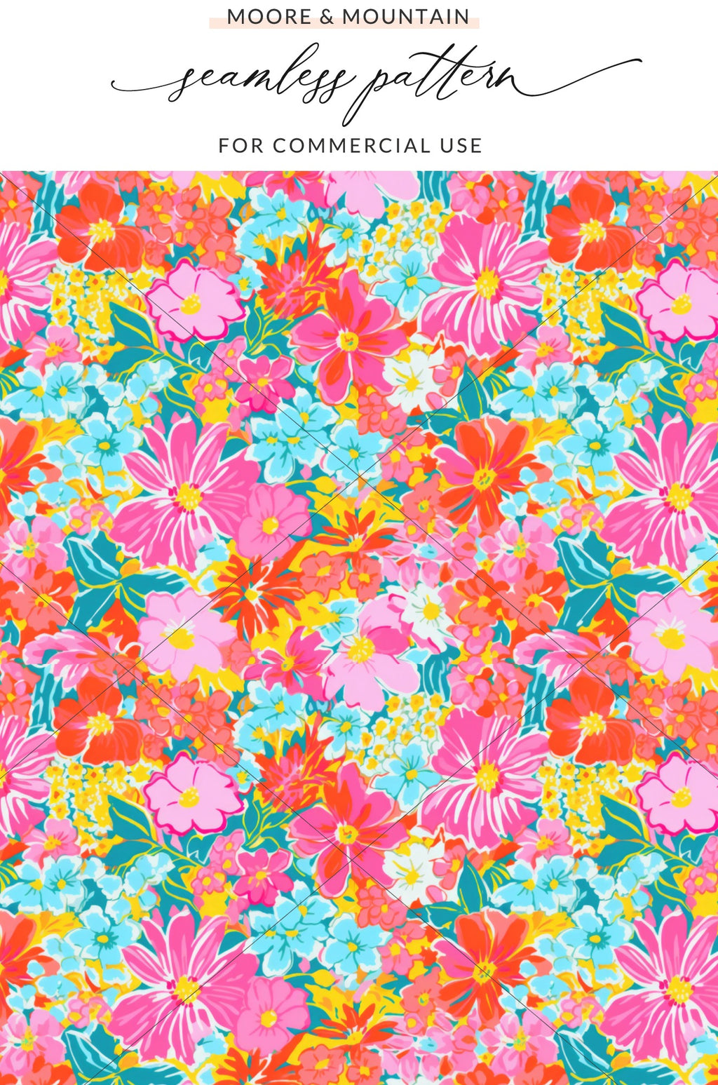 Bright Colorful Floral Seamless Pattern for Commercial Use