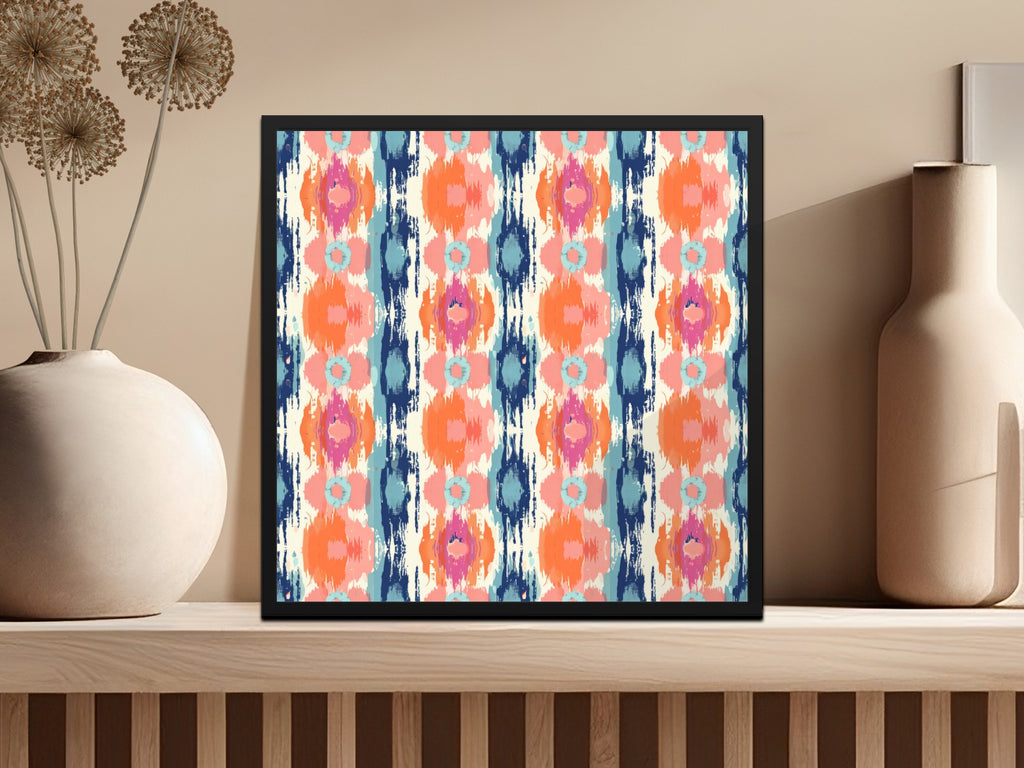 Abstract Bold Pattern Multicolor Art Framed Wall Decor
