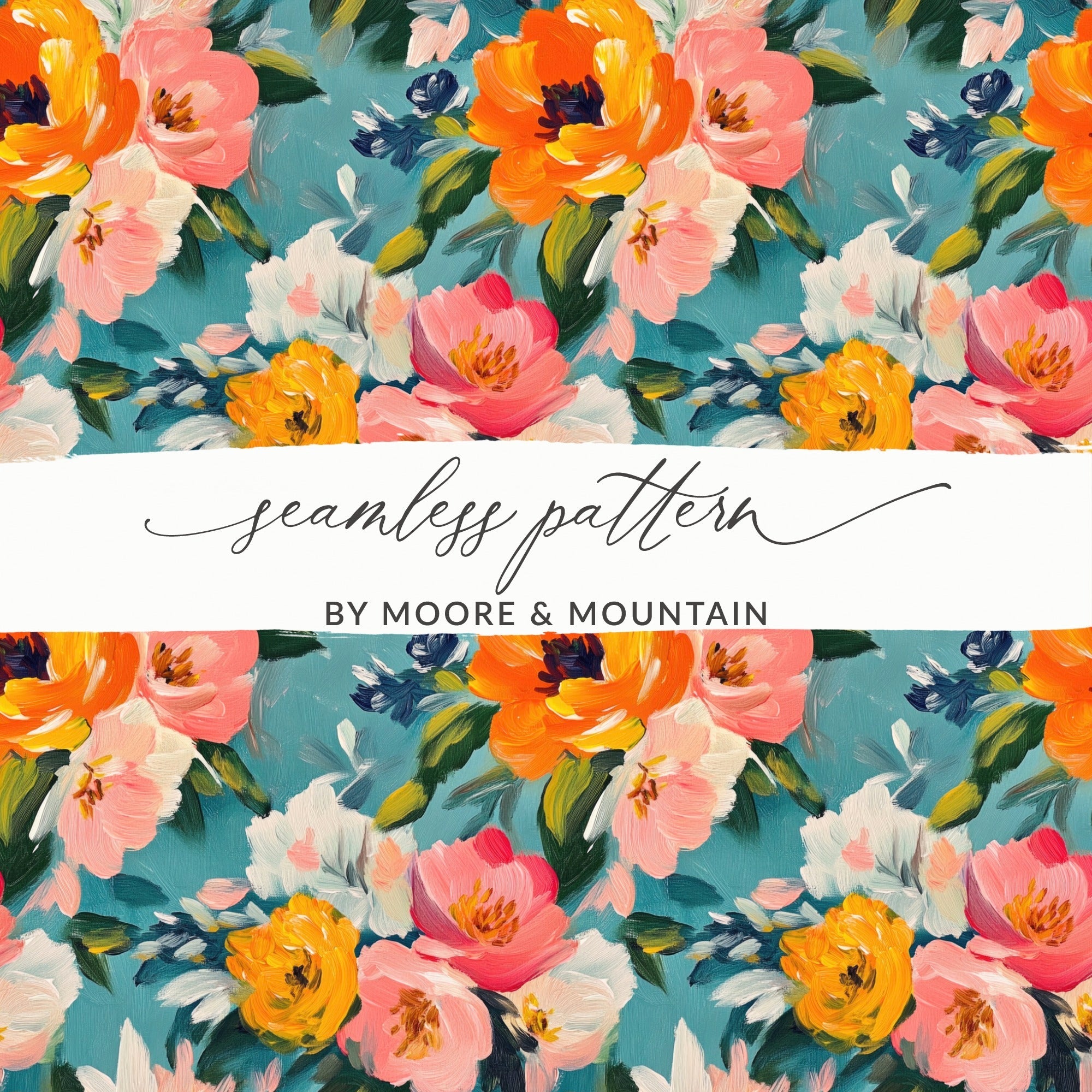 Acrylic Floral Garden Spring Art Design Colorful Pattern - Moore and Mountain