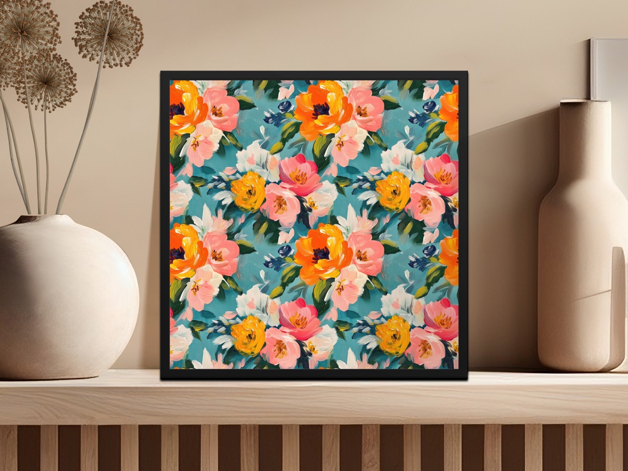 Acrylic Floral Garden Spring Art Design Colorful Pattern - Moore and Mountain