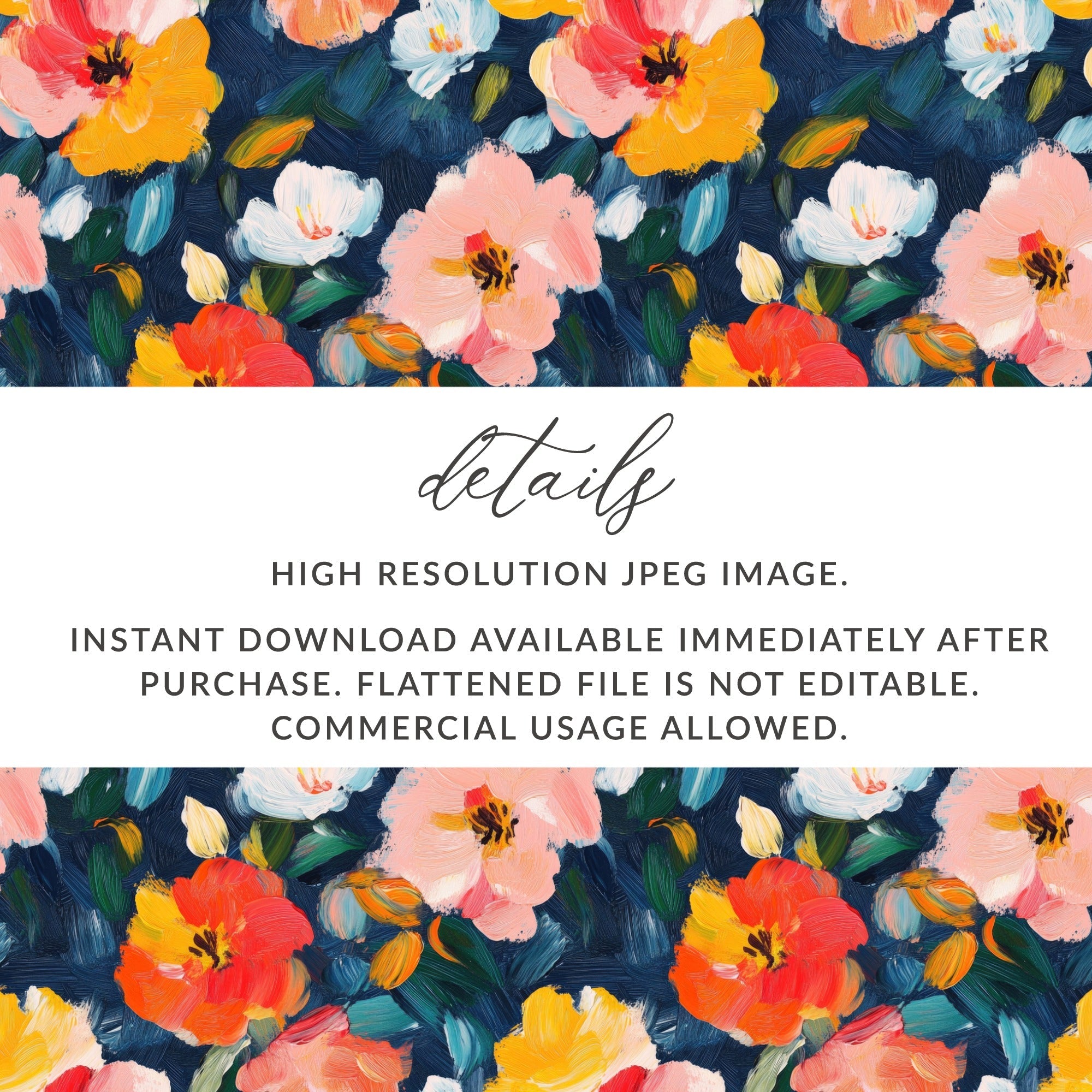 Acrylic Floral Spring Bloom Impressionist Style Digital - Moore and Mountain