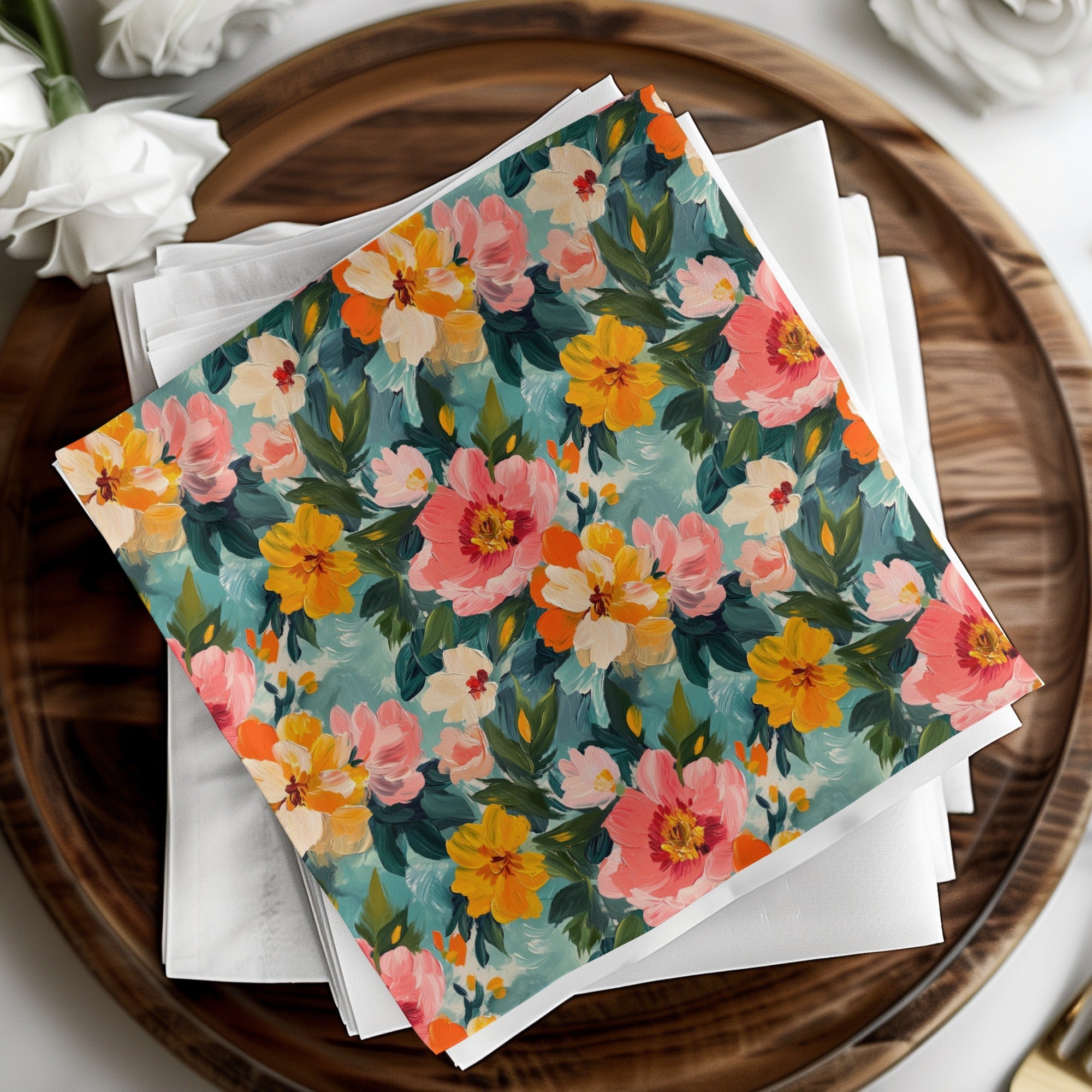 Acrylic Floral Spring Flowers Garden Digital Download - Moore and Mountain