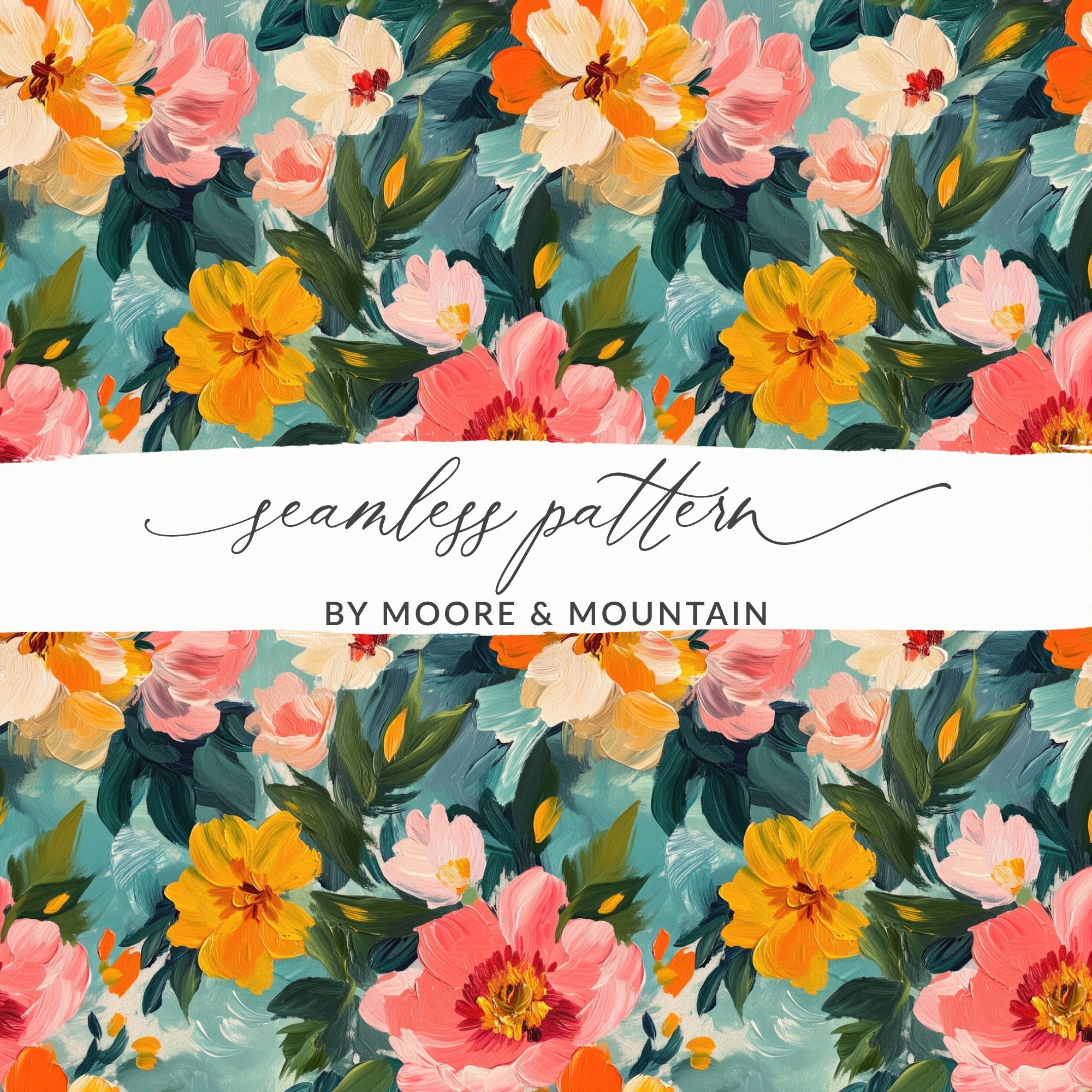 Acrylic Floral Spring Flowers Garden Digital Download - Moore and Mountain