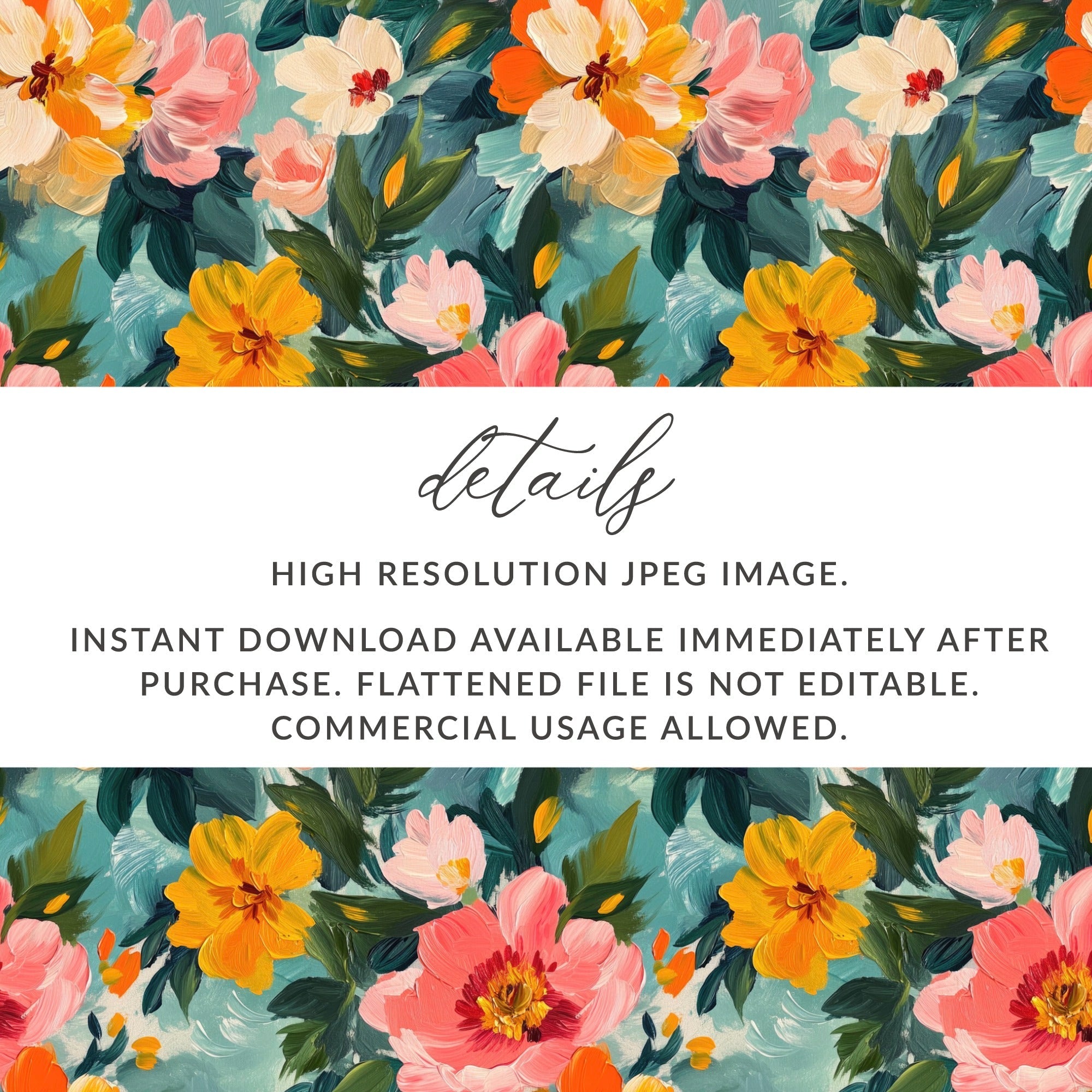 Acrylic Floral Spring Flowers Garden Digital Download - Moore and Mountain