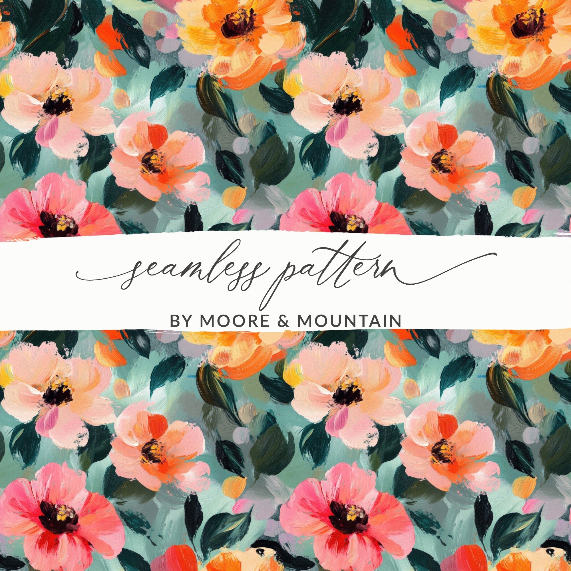 Acrylic Floral Spring Garden Artistic Strokes - Moore and Mountain