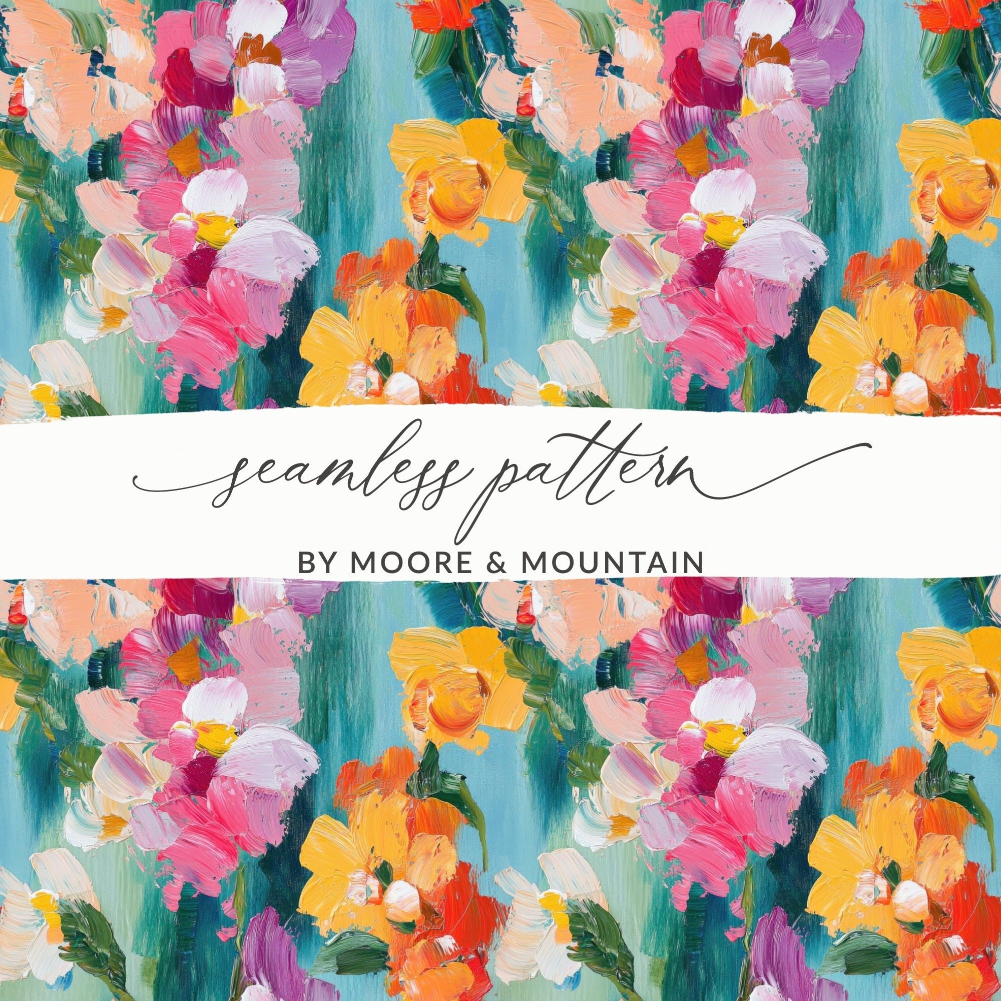 Acrylic Floral Vivid Spring Impression Painted Abstract - Moore and Mountain