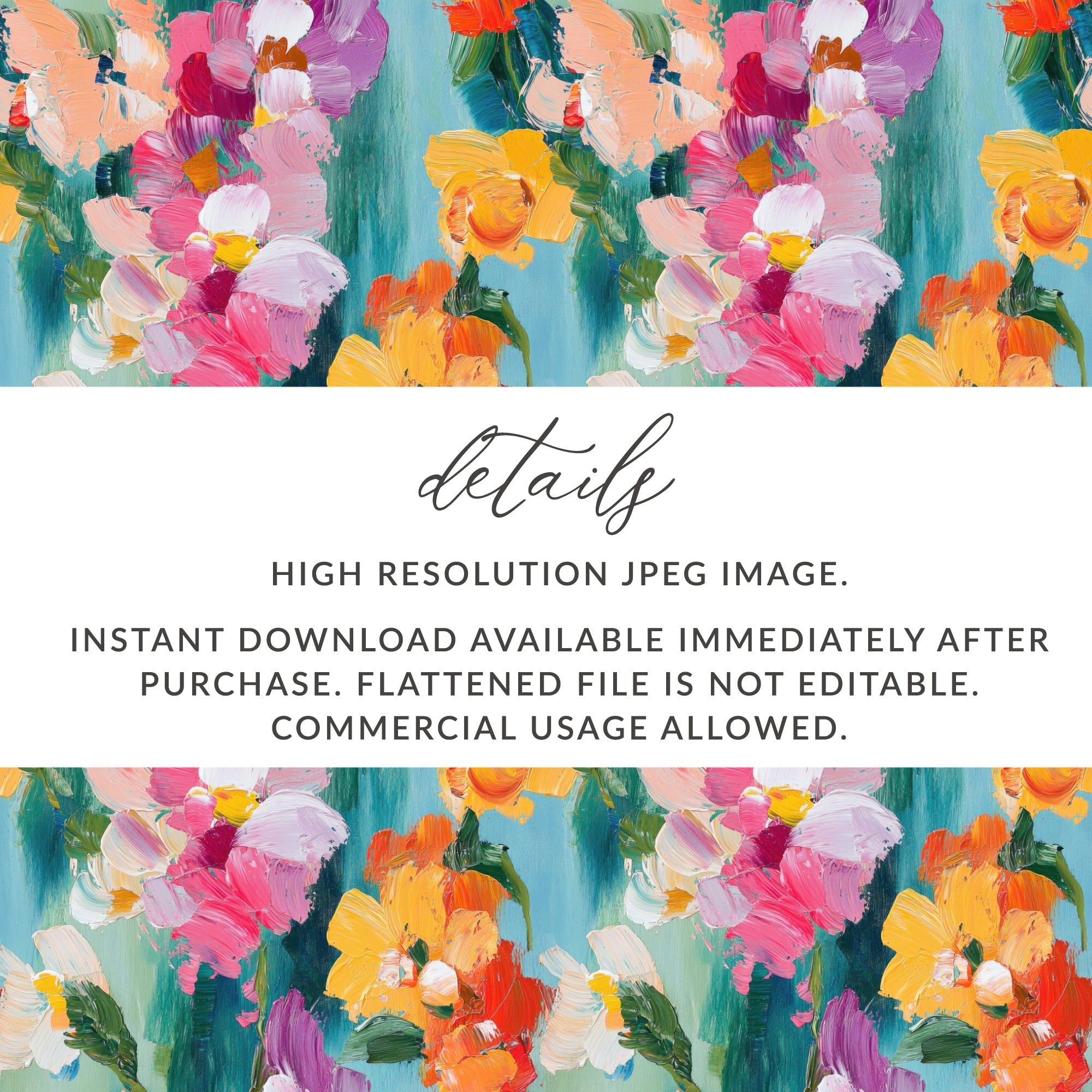 Acrylic Floral Vivid Spring Impression Painted Abstract - Moore and Mountain