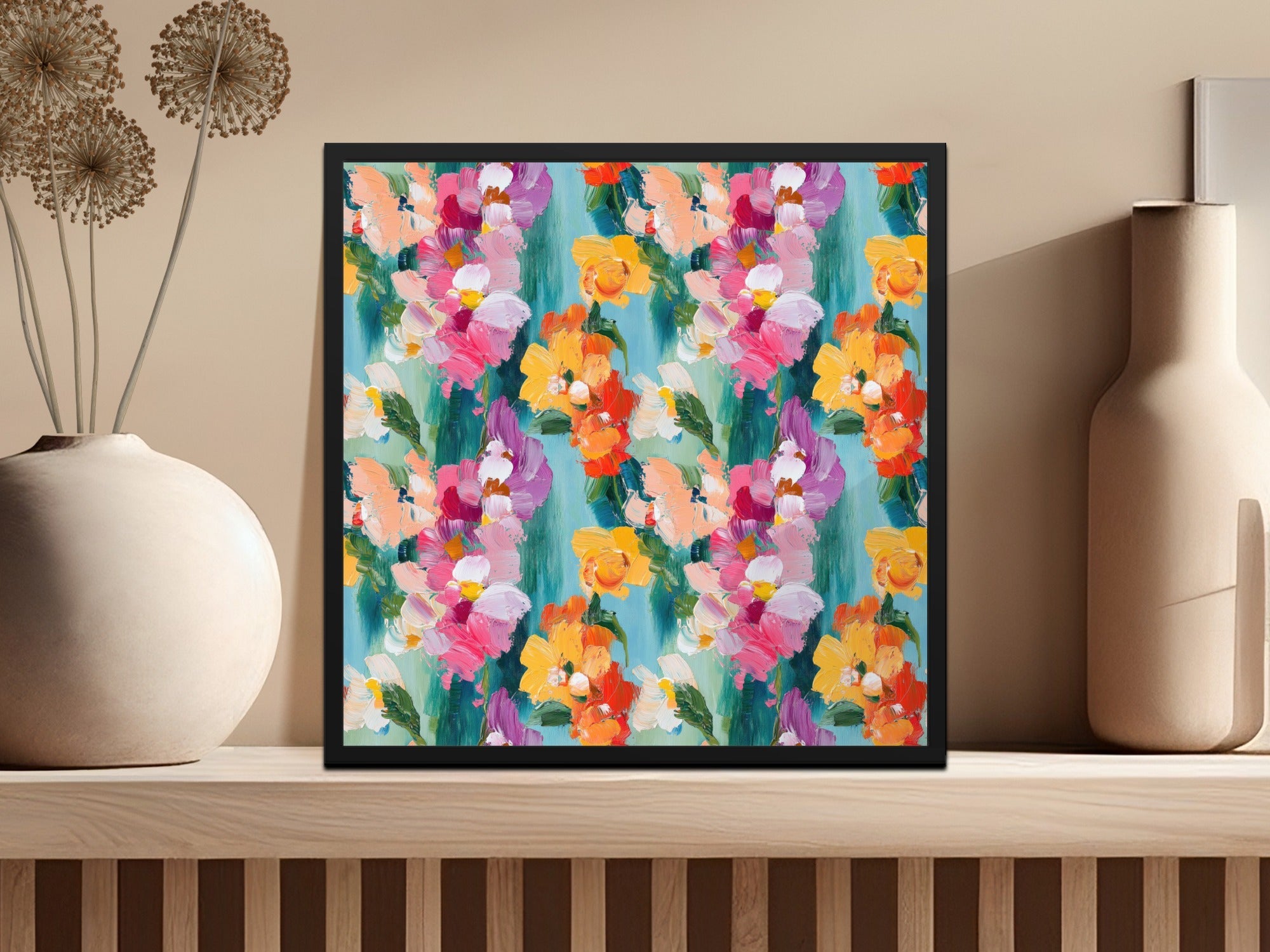 Acrylic Floral Vivid Spring Impression Painted Abstract - Moore and Mountain