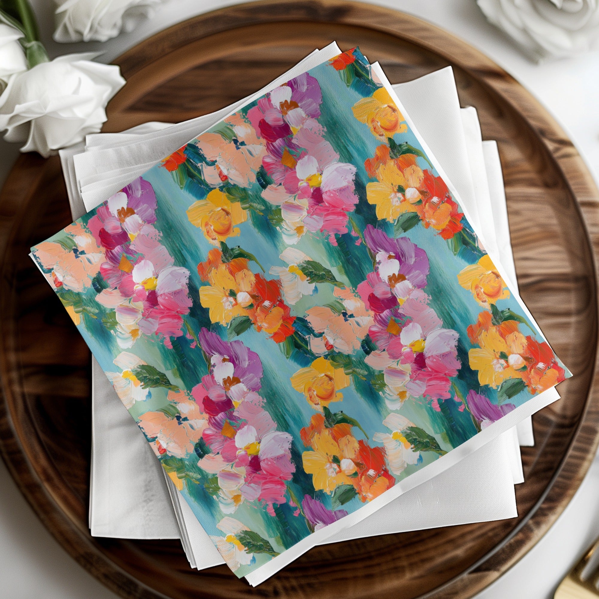 Acrylic Floral Vivid Spring Impression Painted Abstract - Moore and Mountain