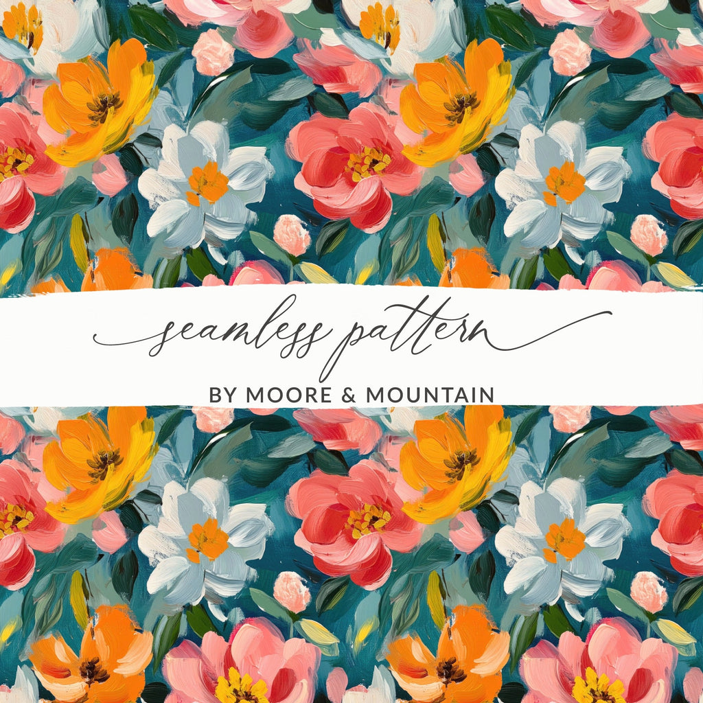 Acrylic Floral with Spring Colors Painting Digital - Moore and Mountain