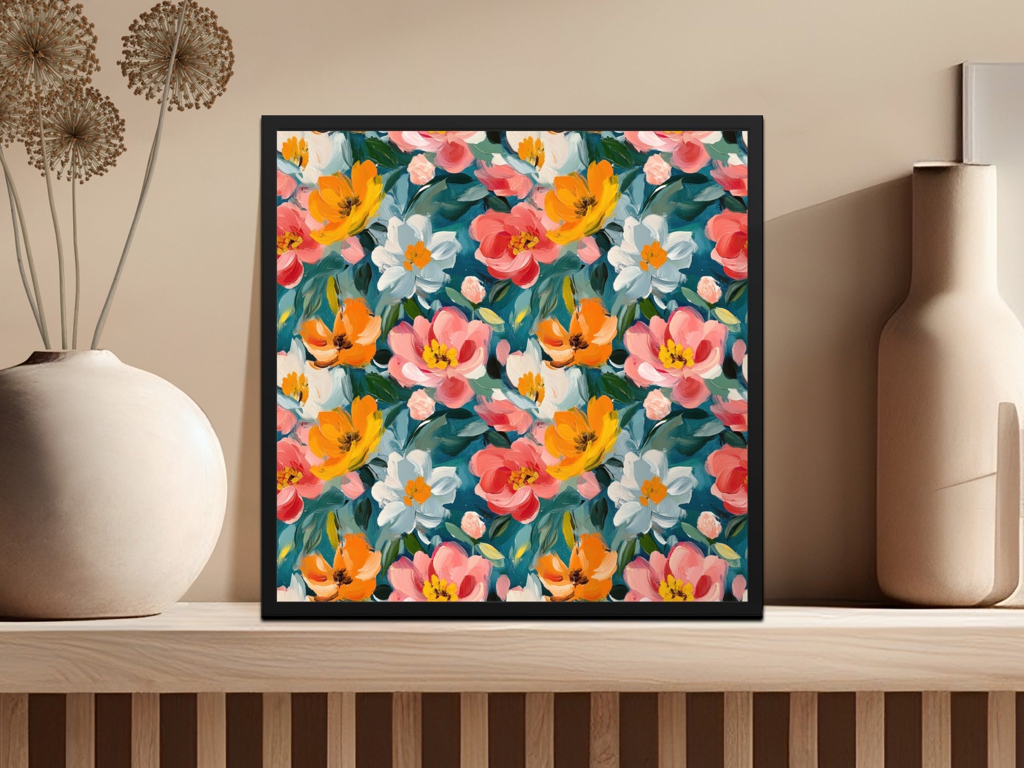 Acrylic Floral with Spring Colors Painting Digital - Moore and Mountain