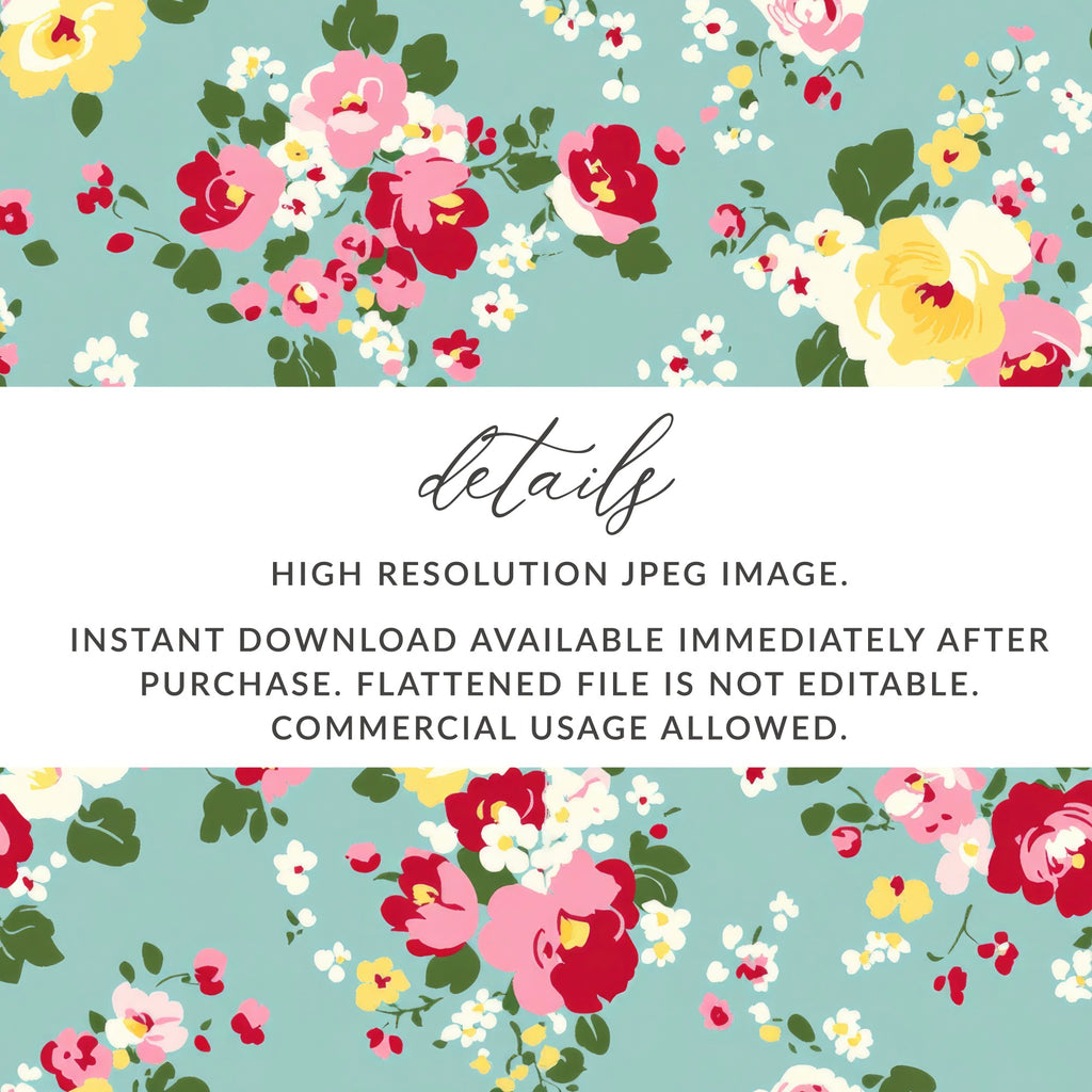 High Resolution Floral Pattern Instant Download JPEG Image