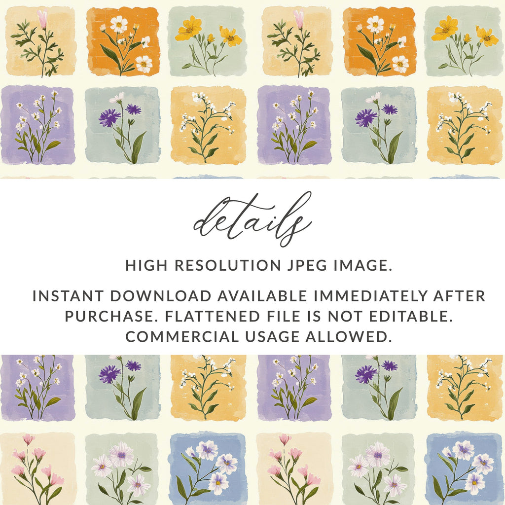 Colorful Floral Grid High Resolution JPEG Download