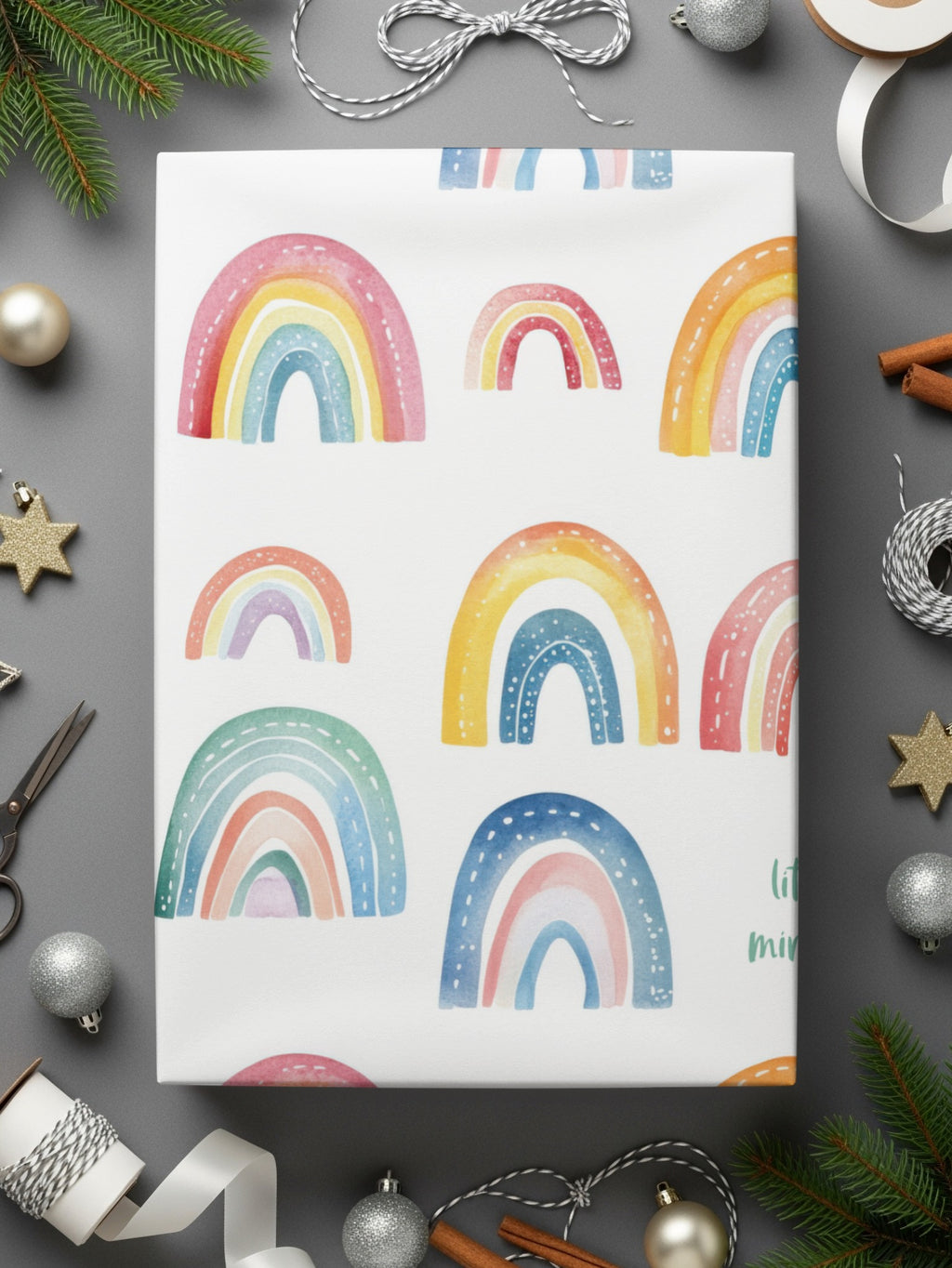 Colorful Rainbow Pattern Festive Gift Wrapping Paper