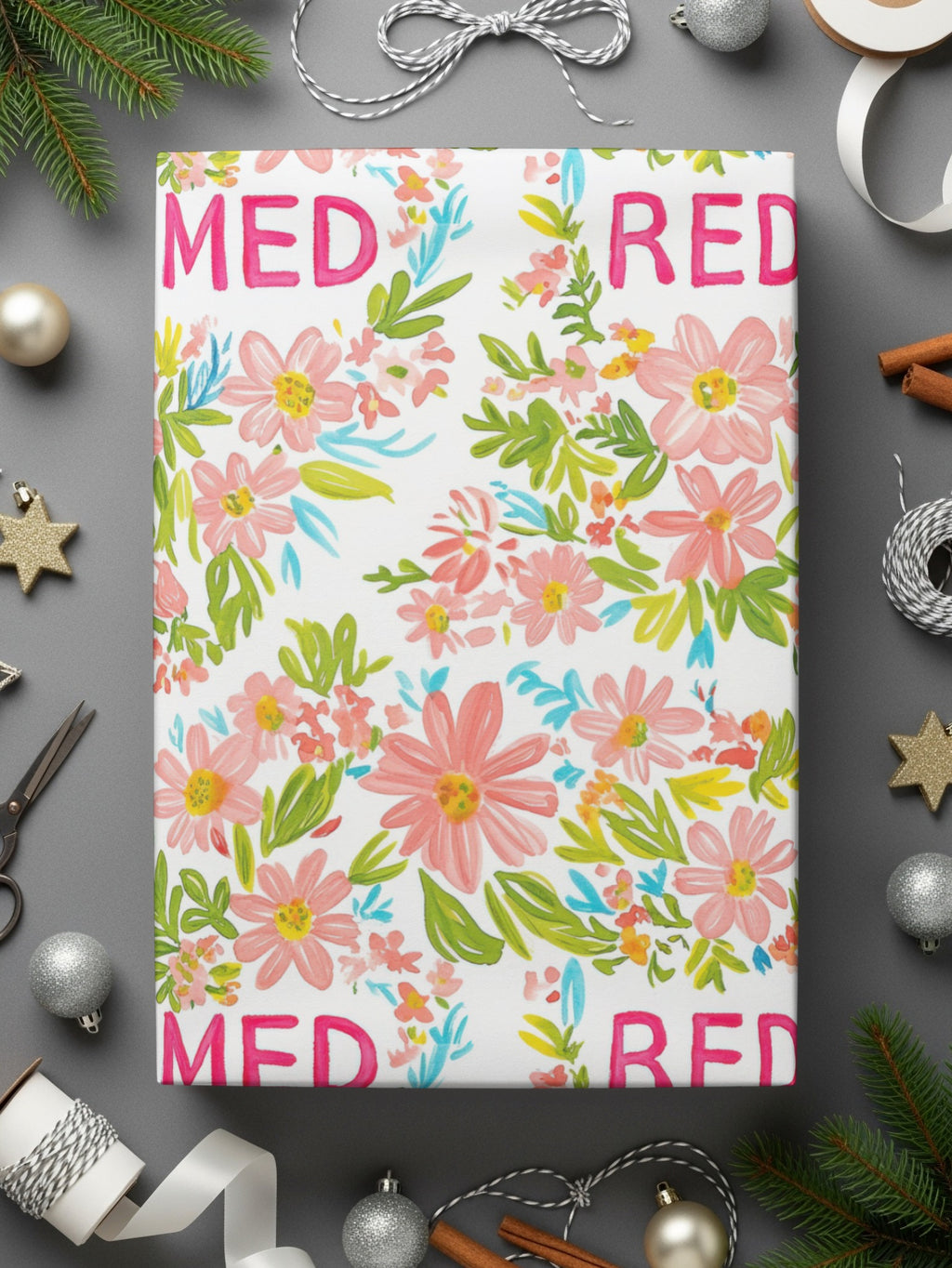 Floral Pattern Gift Wrapping Paper Christmas Wrapping