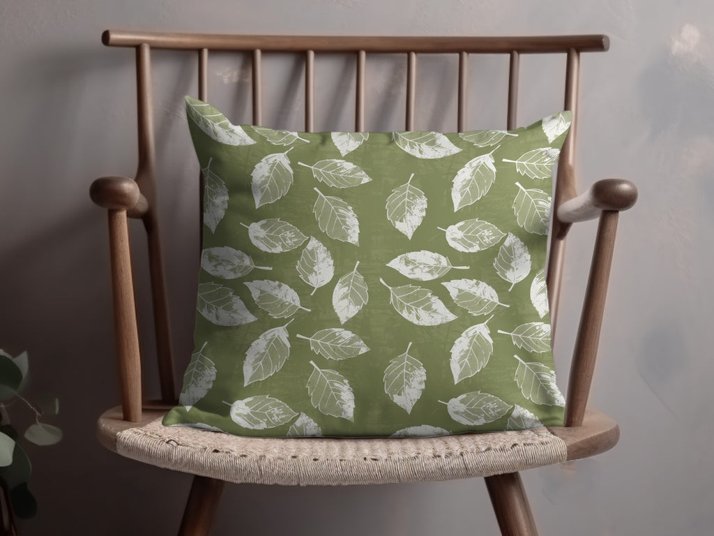 Green Leaf Patterned Decorative Pillow product