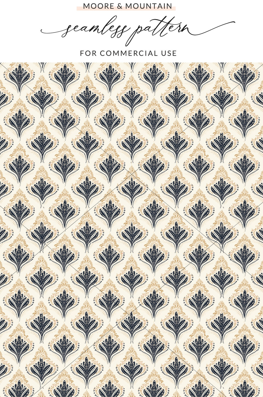 Moore and Mountain Seamless Pattern For Commercial Use