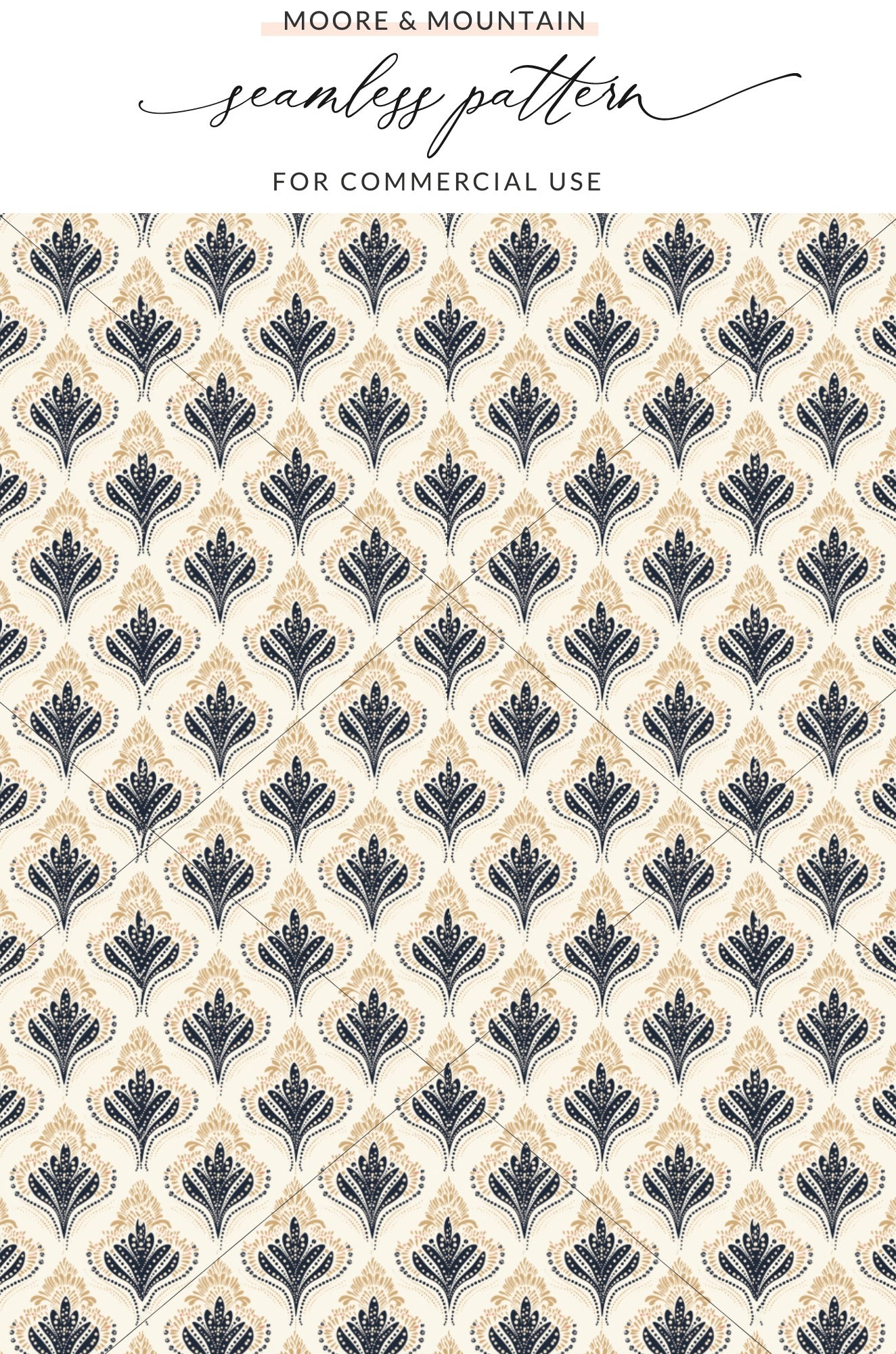 Moore and Mountain Seamless Pattern For Commercial Use