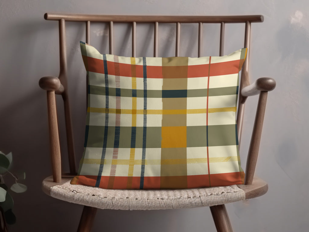 Colorful Plaid Pattern Throw Pillow for Home Decor