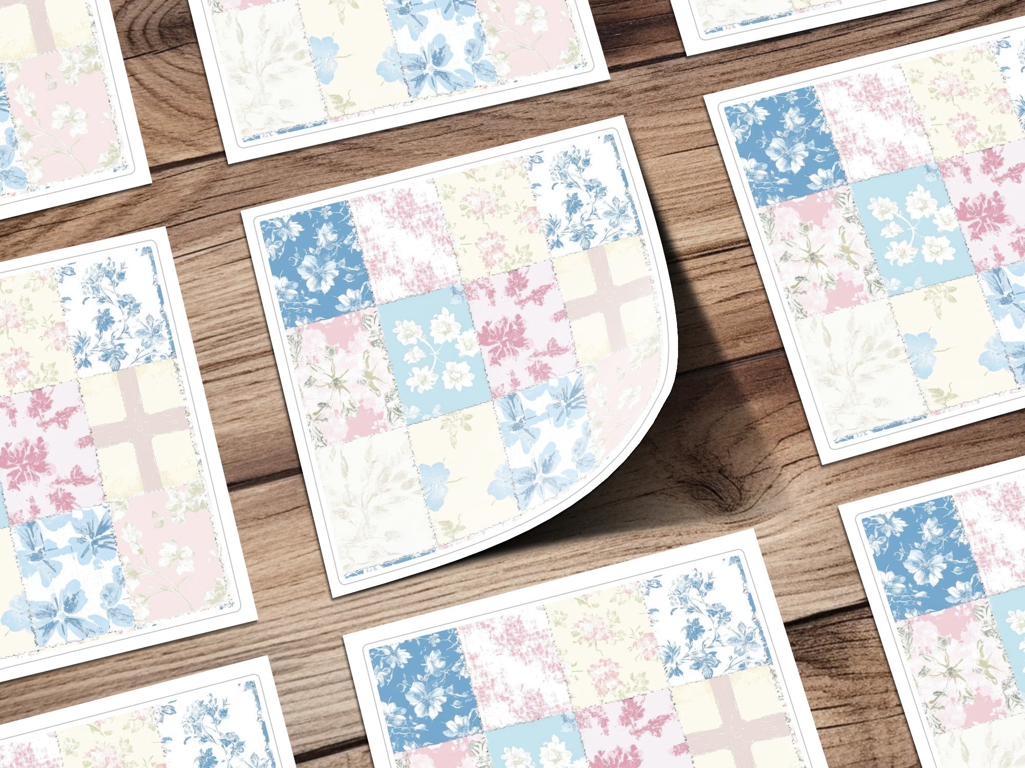 Floral Patchwork Design Paper Crafting Sheets Product
