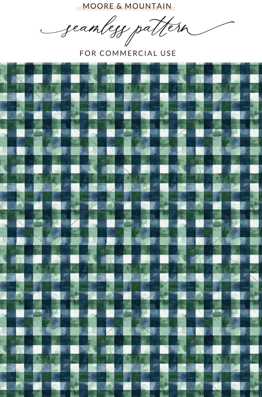 Blue and Green Plaid Seamless Pattern for Commercial Use