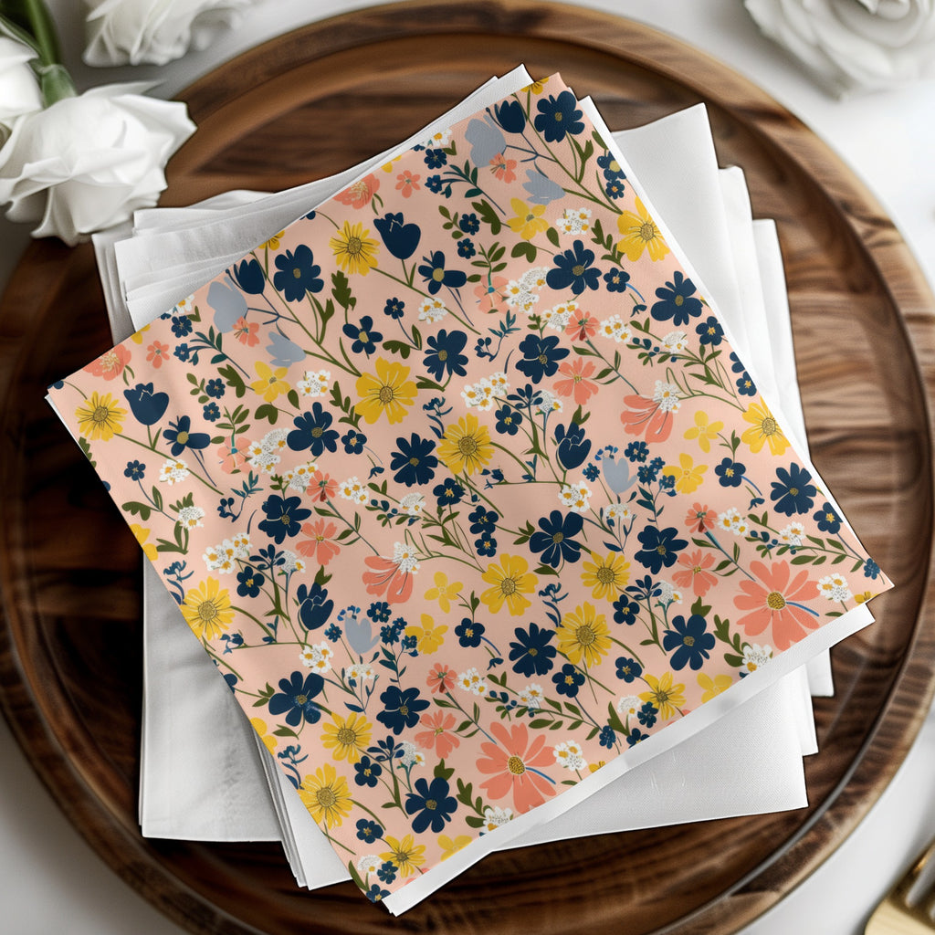 Colorful Floral Design Napkins for Elegant Dining