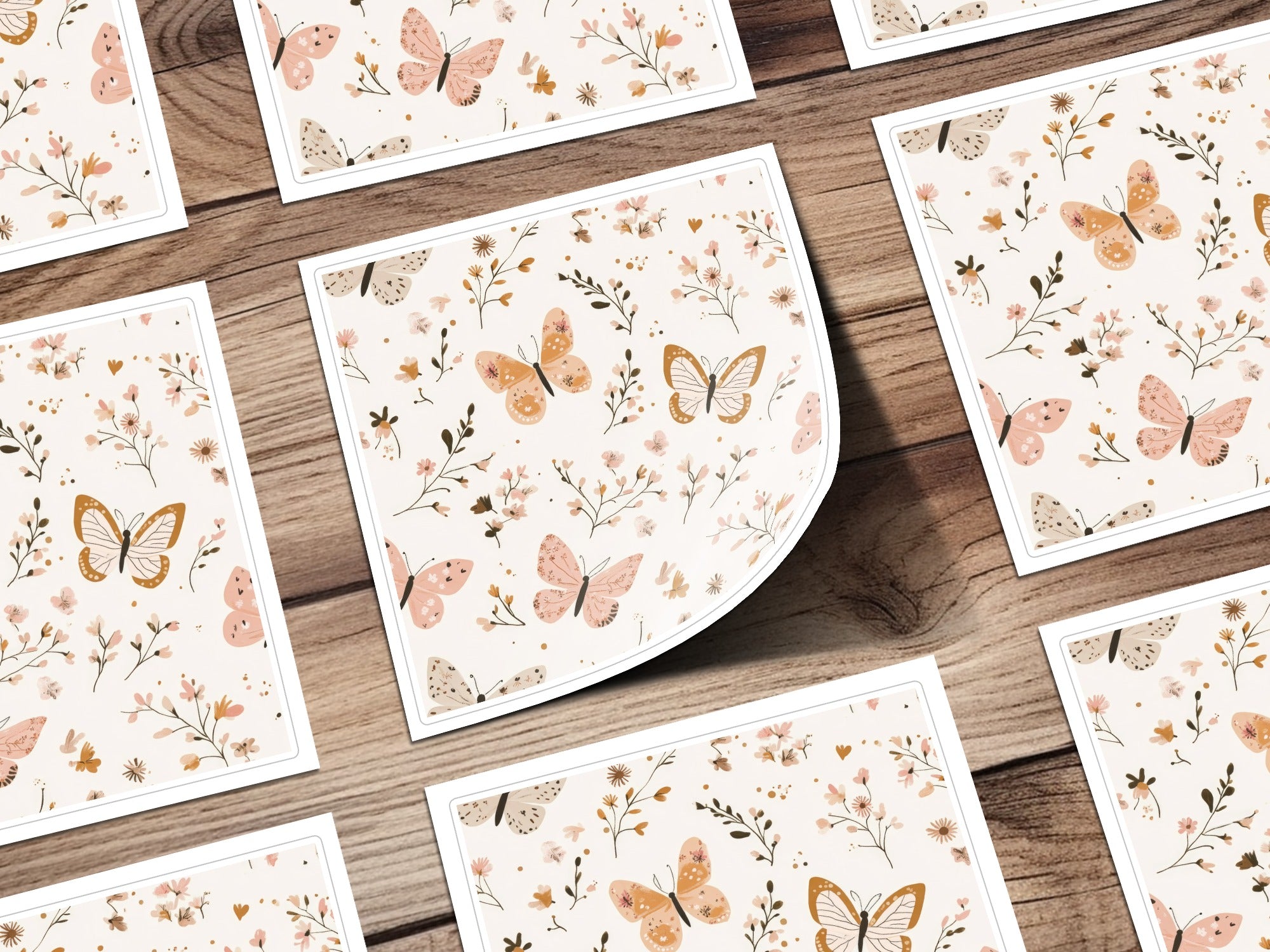 Beautiful Floral Butterfly Design Greeting Card Set