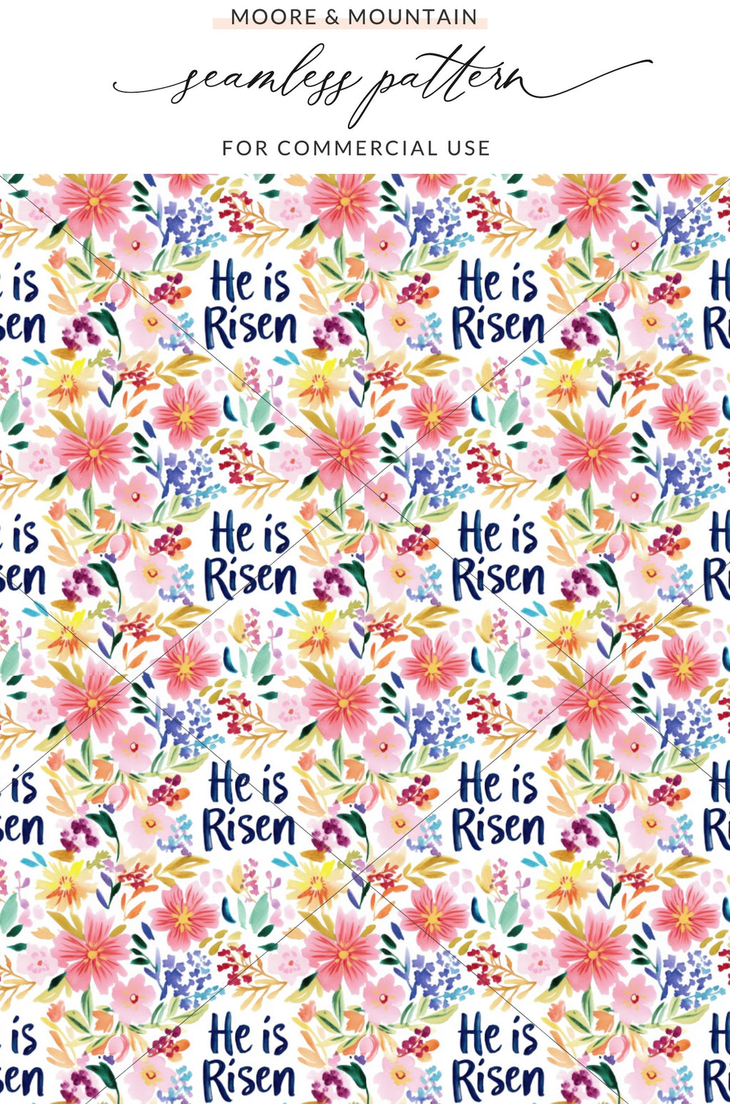 He Is Risen Floral Pattern Seamless Design for Use