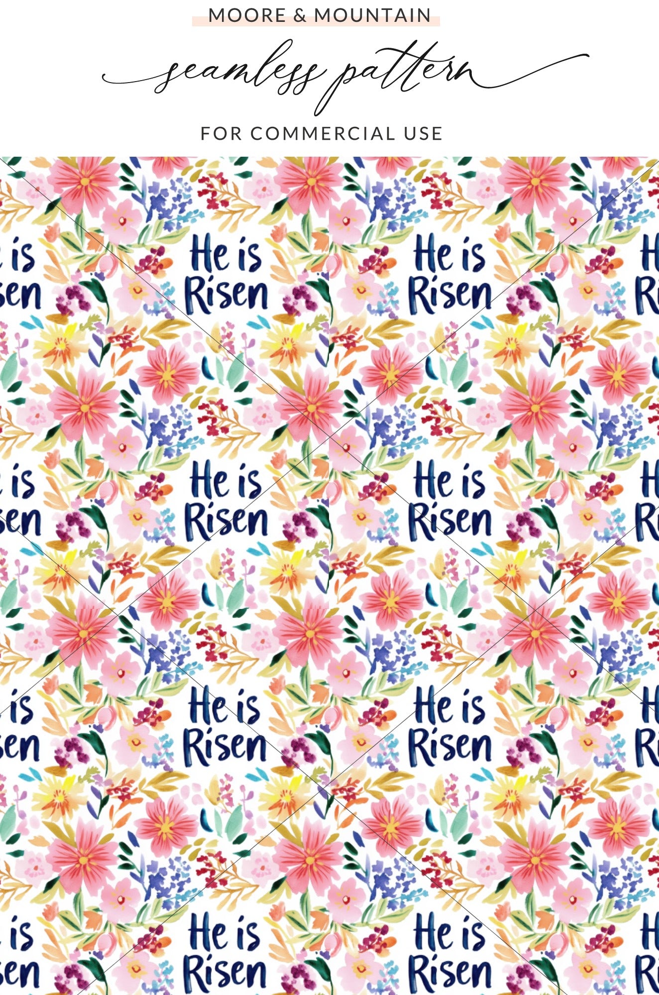 He Is Risen Floral Pattern Seamless Design for Use