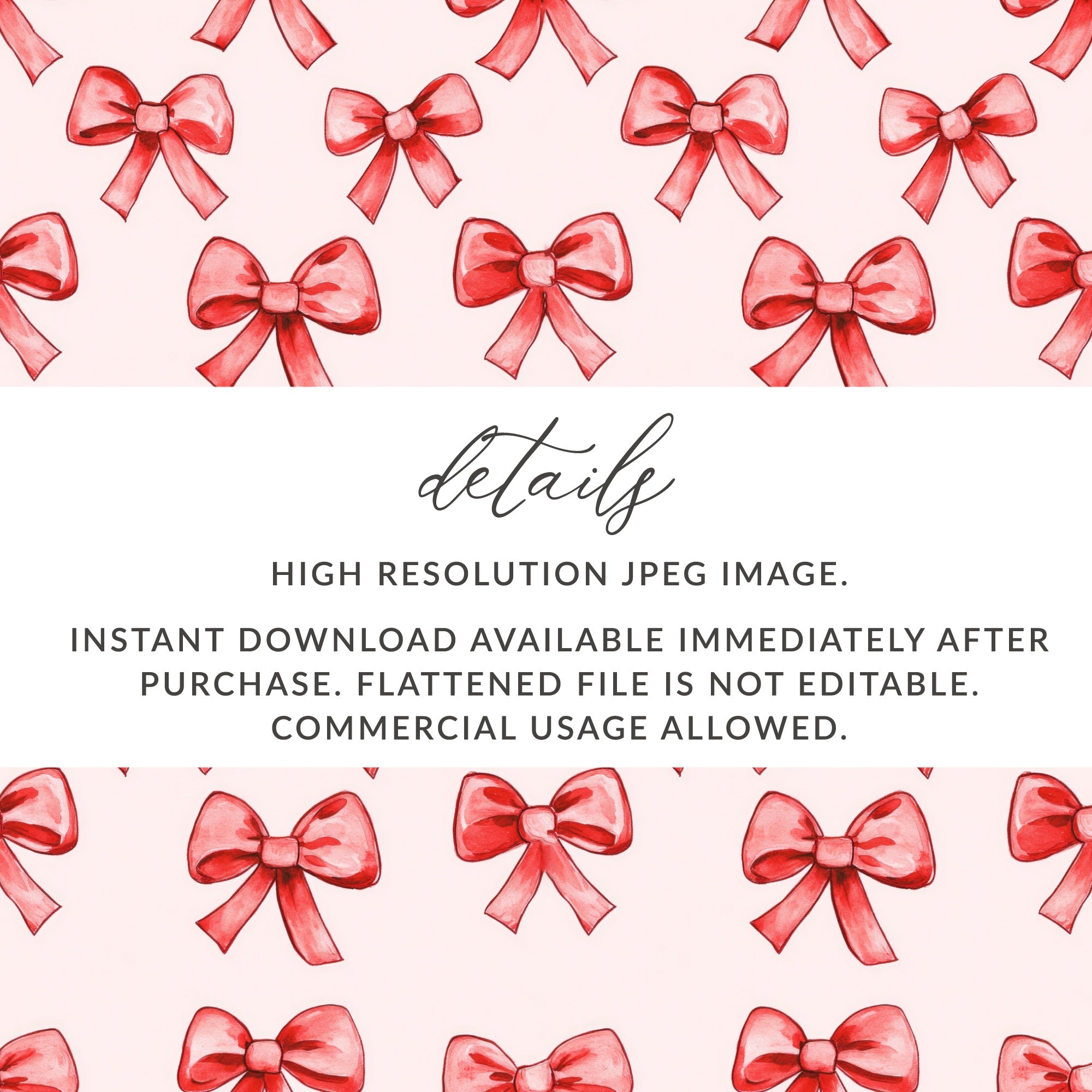 Red Bows High Resolution Instant Download JPEG Image