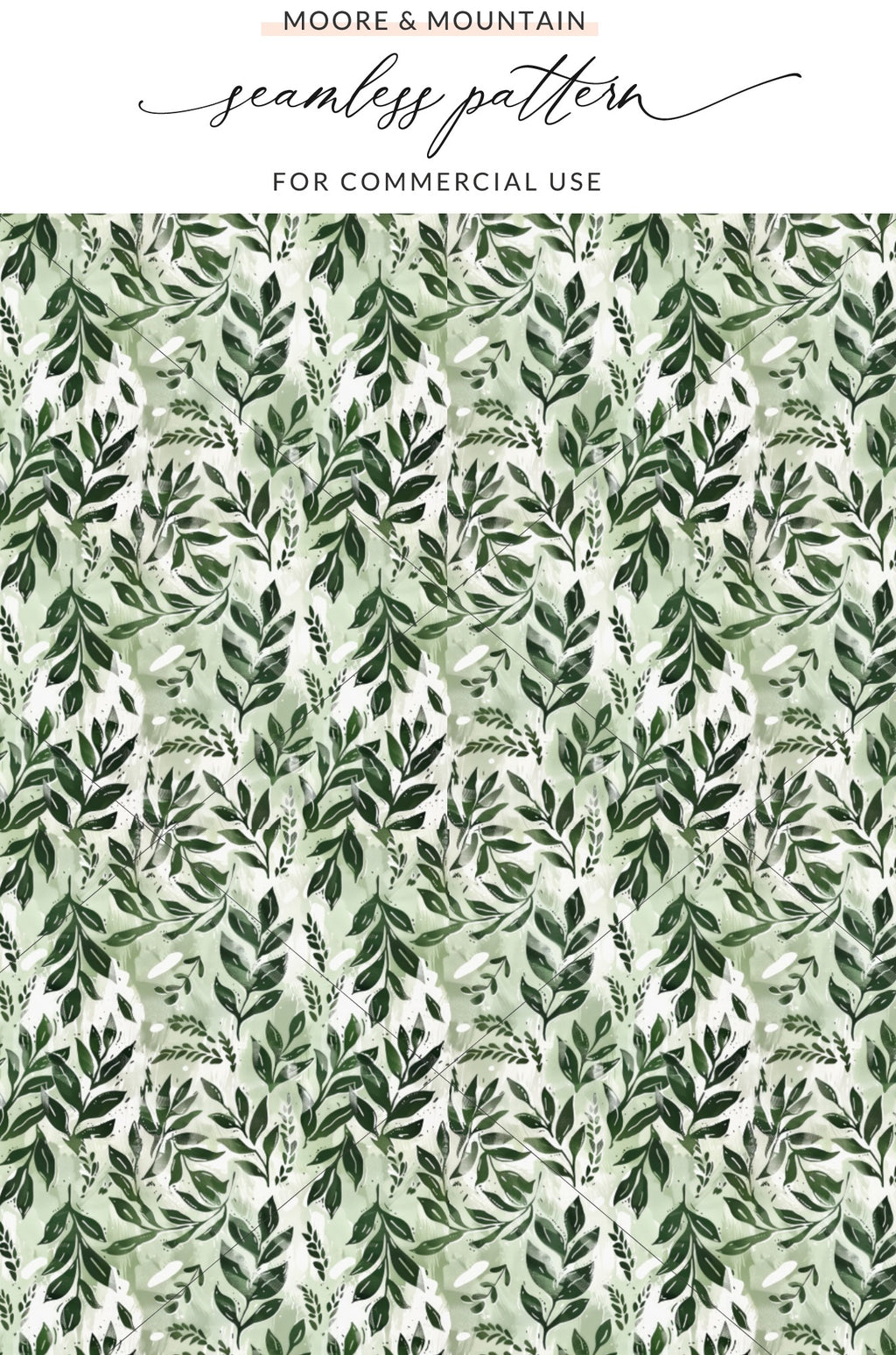 Green Botanical Seamless Pattern for Commercial Use