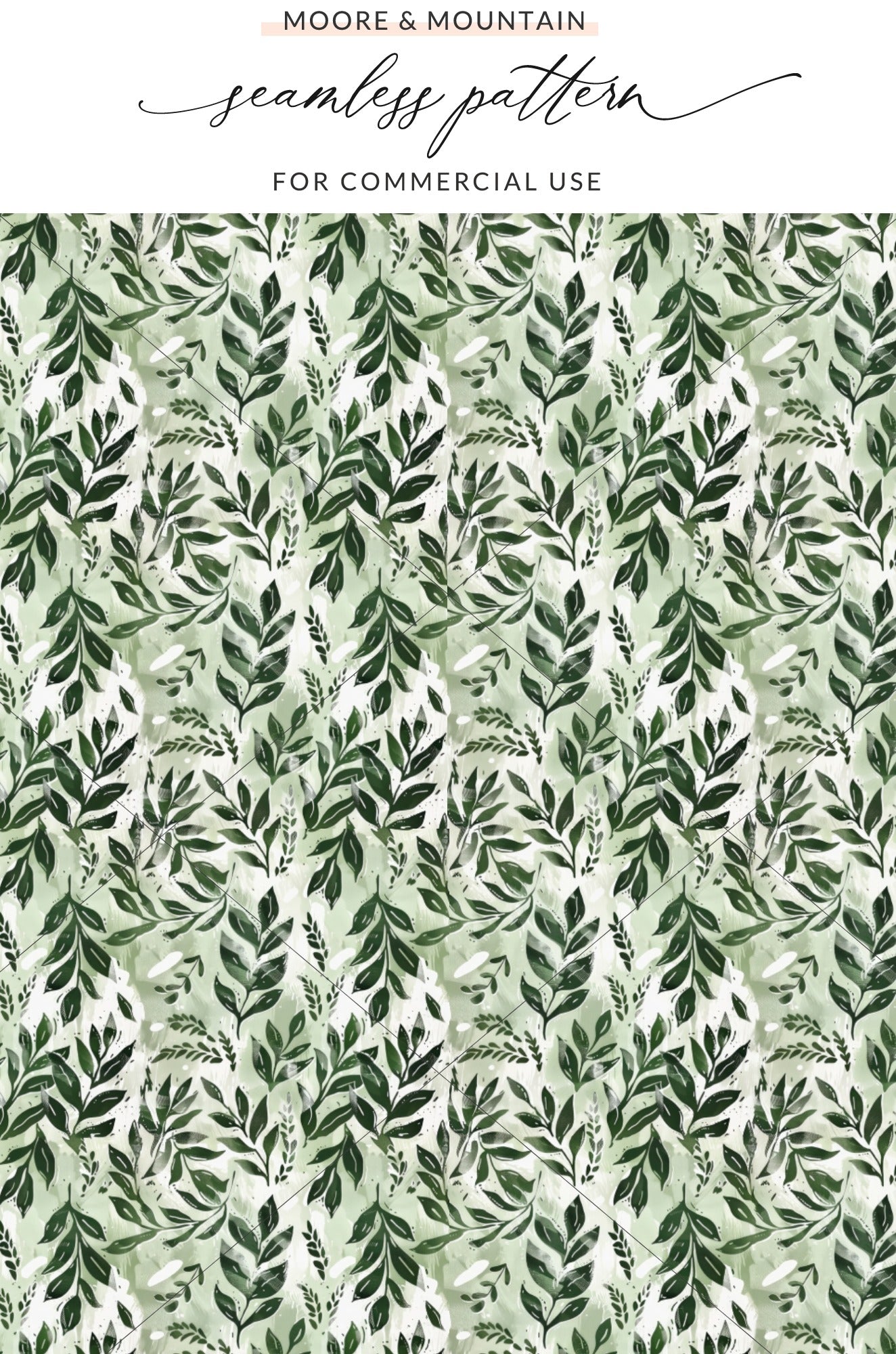Green Botanical Seamless Pattern for Commercial Use