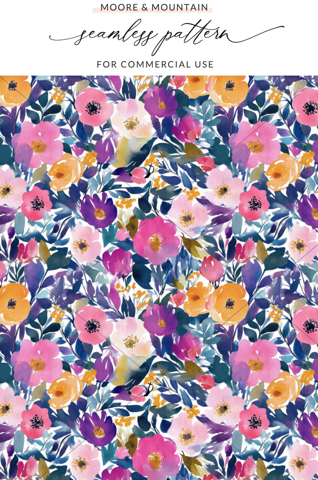 Beautiful Colorful Floral Seamless Pattern for Commercial Use