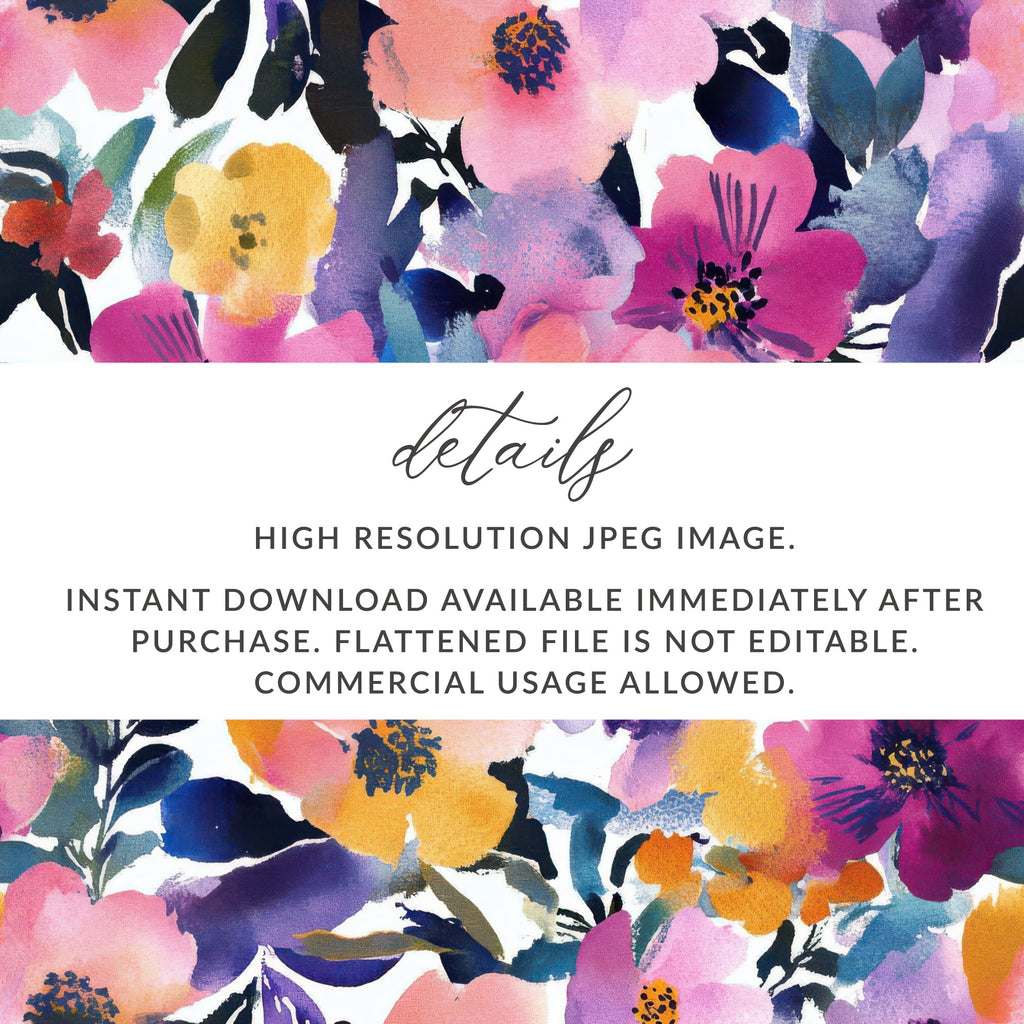 High Resolution Floral Watercolor Instant Download Image