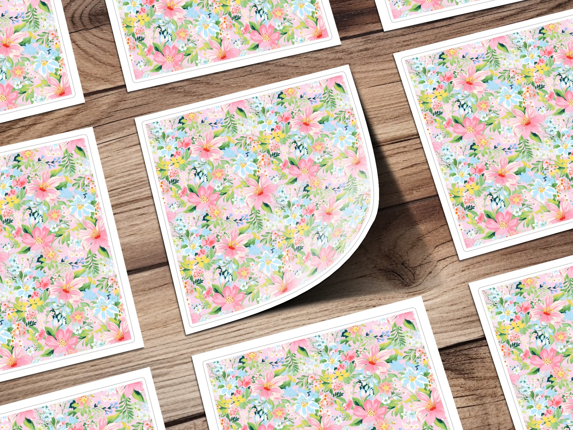 Colorful Floral Pattern Design Print on Paper Product