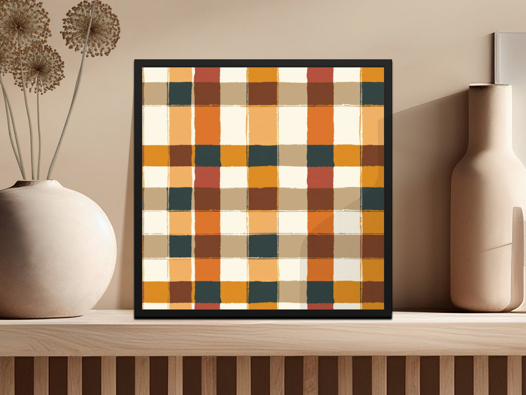 Colorful Geometric Pattern Framed Wall Art Print