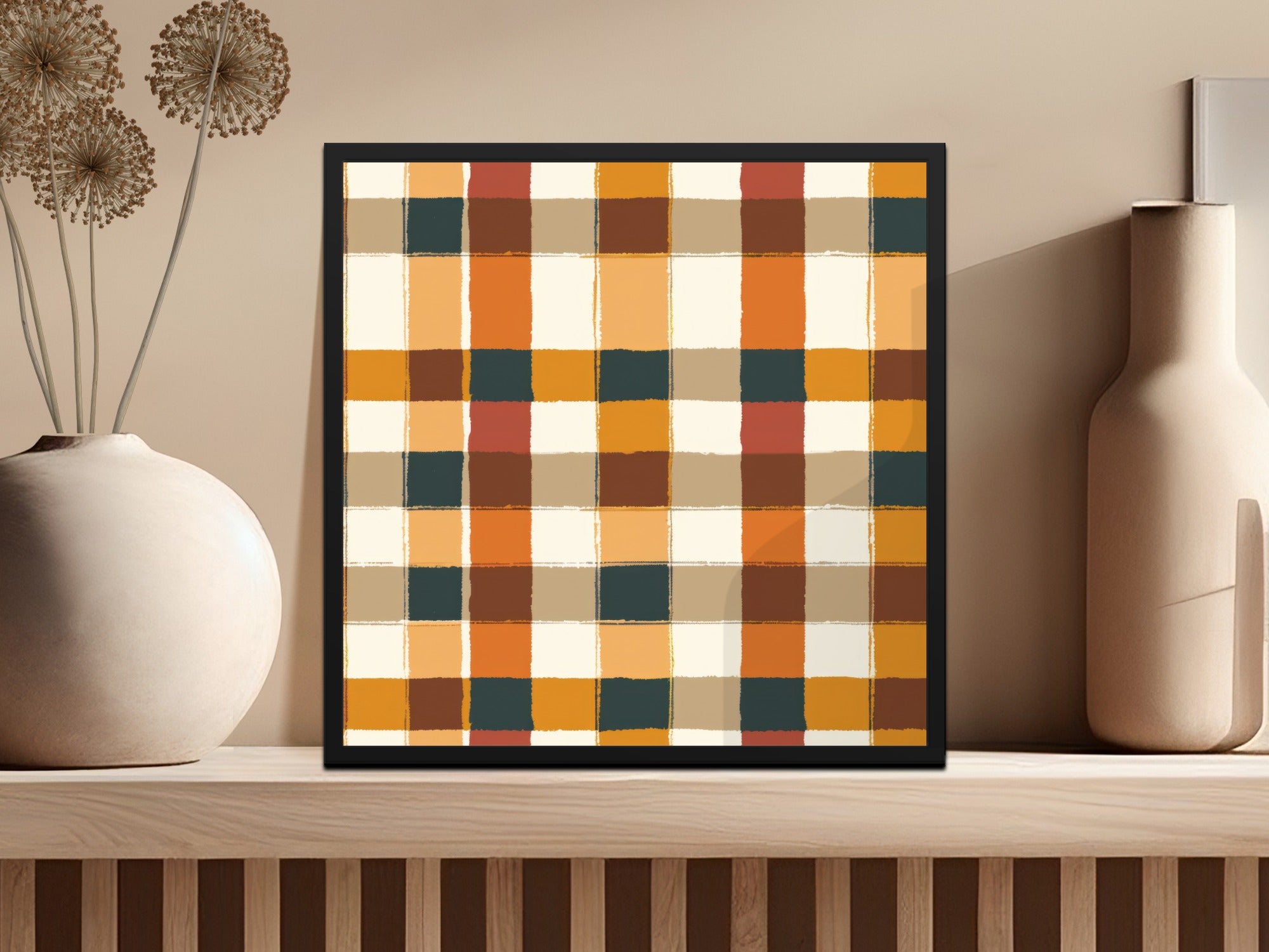 Colorful Geometric Pattern Framed Wall Art Print