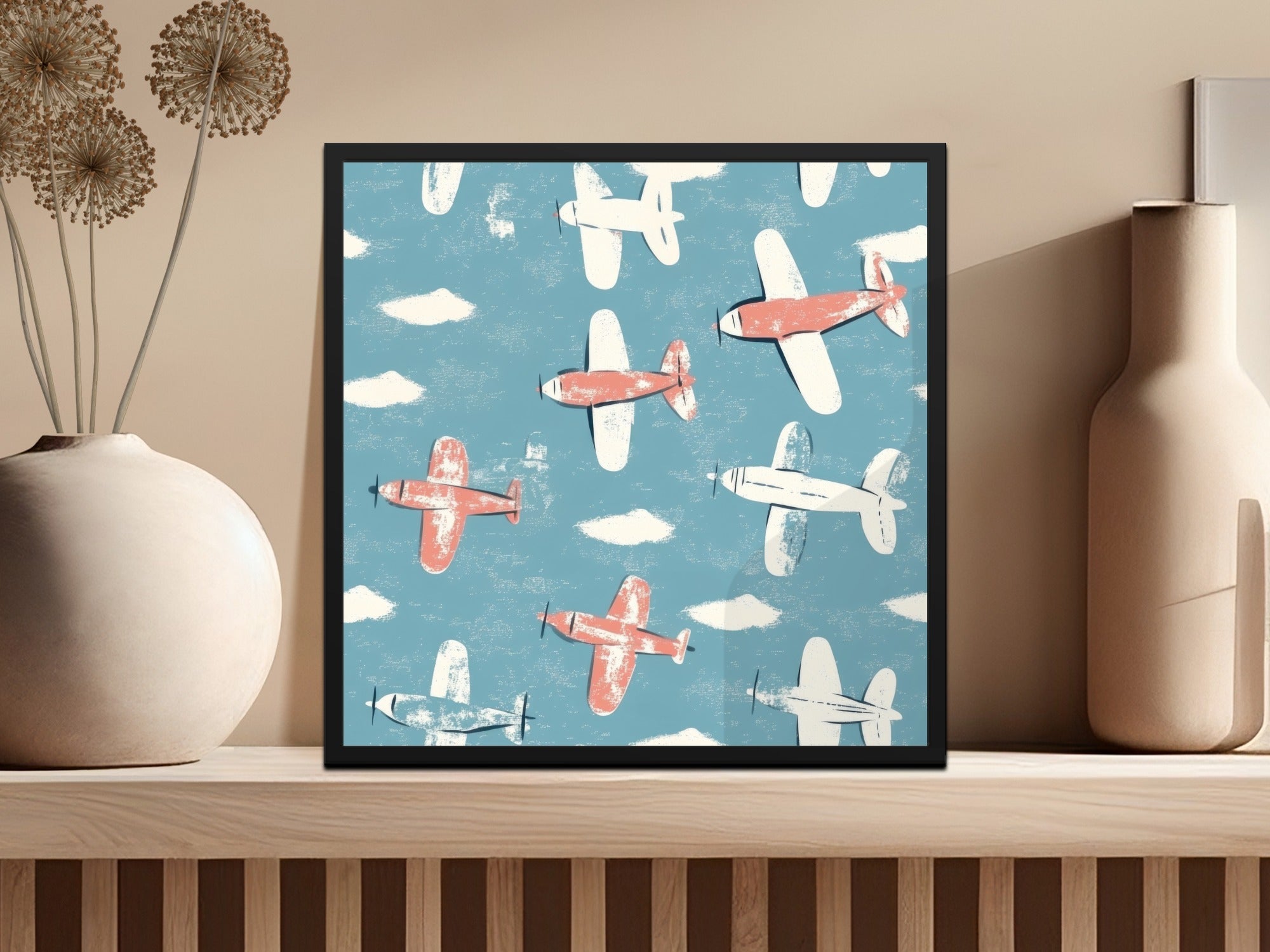 Airplane Seamless Pattern, Flying Aircraft Background, Kids Room Wallpaper, Retro Aviation Digital Paper, Plane Fabric Pattern, Digital - Moore and Mountain