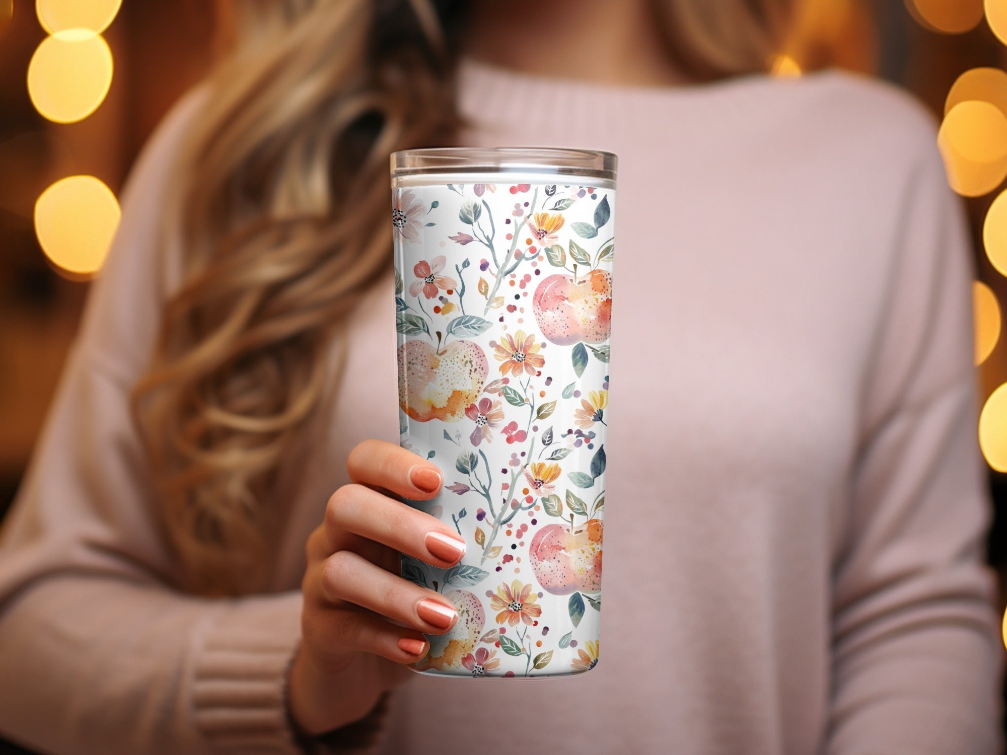 Apple Floral Digital Paper, Watercolor Seamless Pattern, Fruit Garden Print, Rustic Texture, Printable Art, Digital Download, for Fabric - Moore and Mountain