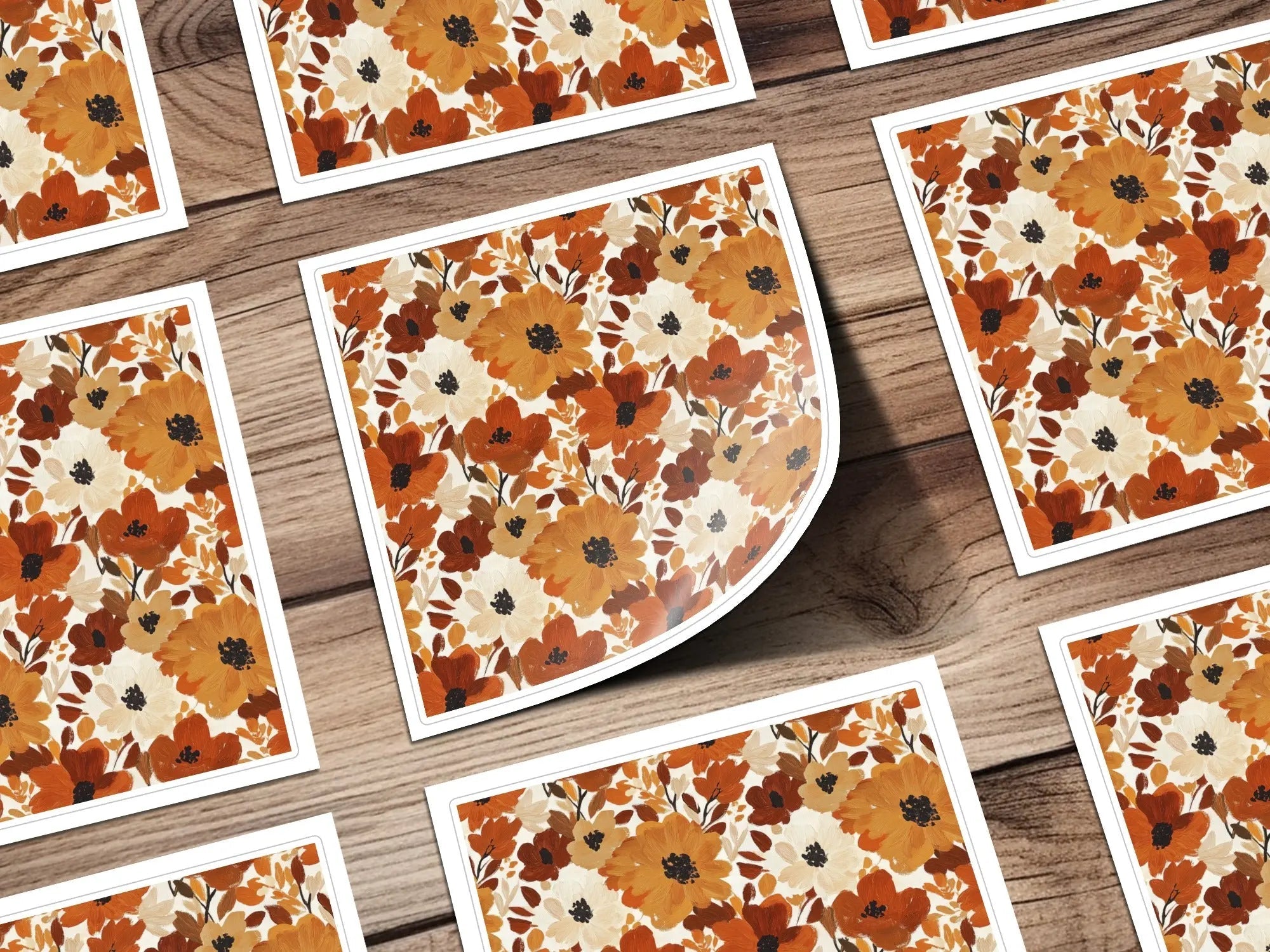 Autumn Floral Digital Seamless Pattern, Earth Tone Flowers, Fall Digital Paper for Fabric, Commercial Use, Download, Background Texture - Moore and Mountain