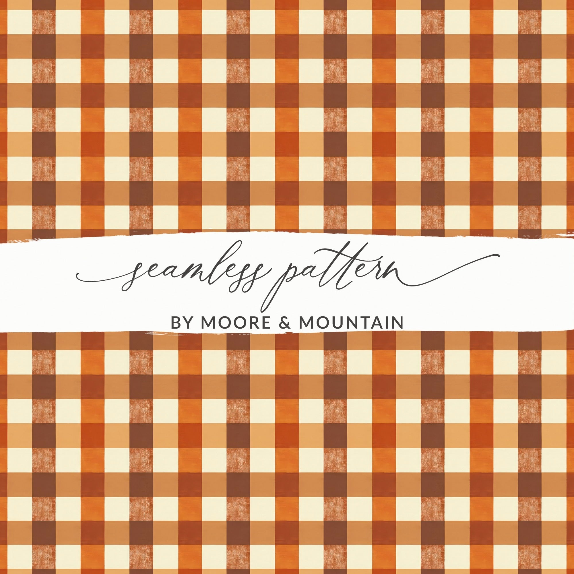 Autumn Plaid Digital Paper, Fall Seamless Pattern, Orange Brown Checkered Background, Scrapbooking Paper, Fabric Design, Digital Download - Moore and Mountain