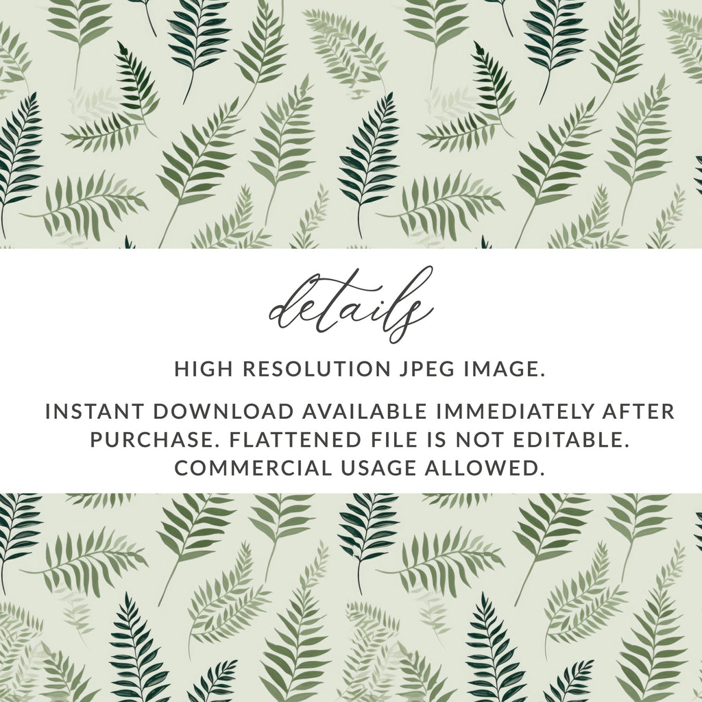 High Resolution Fern Leaf Pattern Instant Download