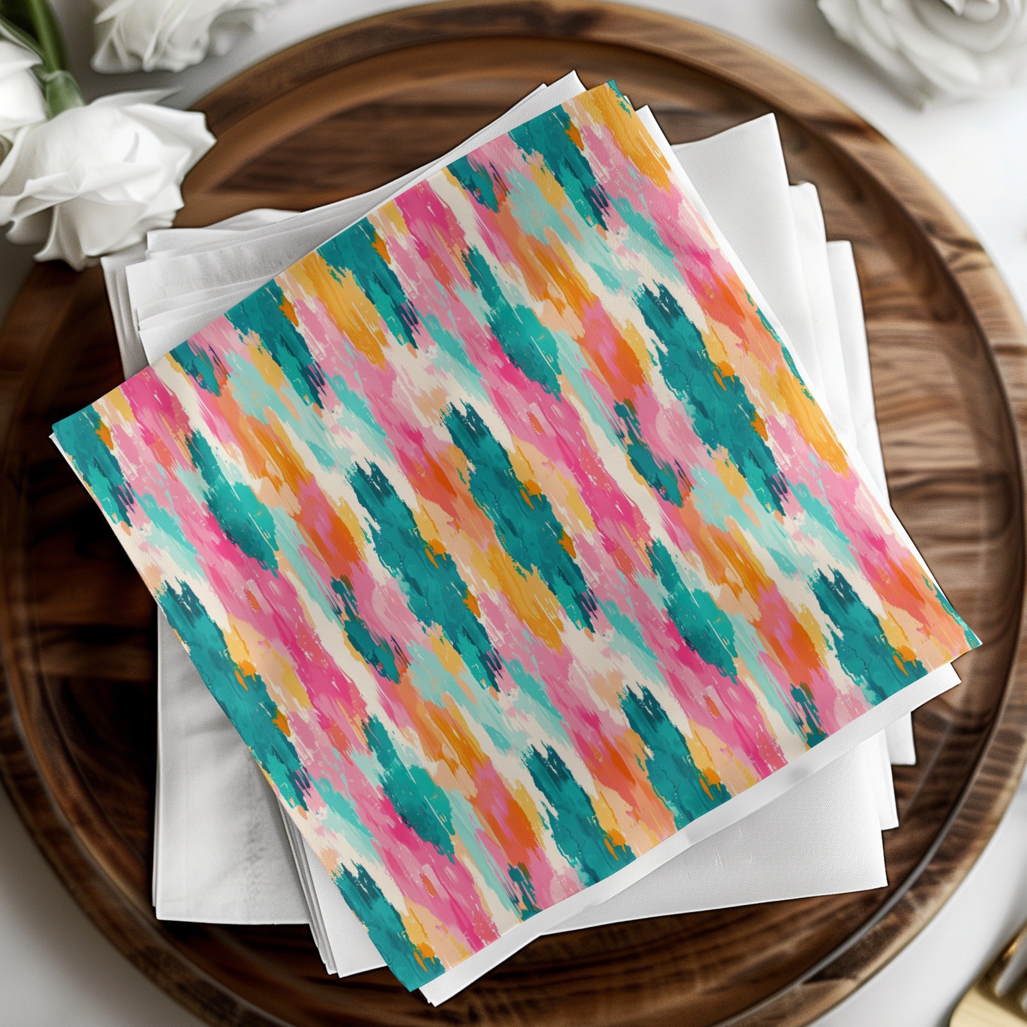 Vibrant Abstract Multicolor Patterned Napkin product