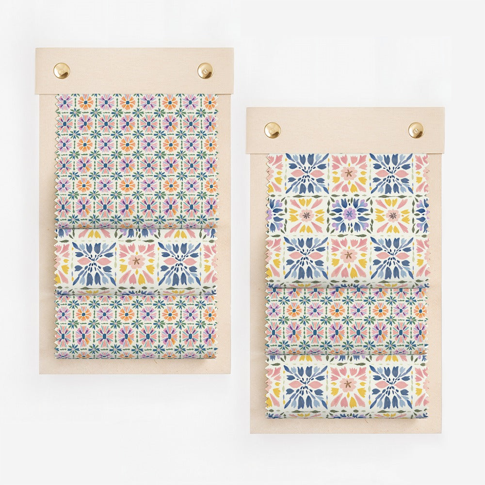 Multicolor Patterned Fabric Swatches for Crafting