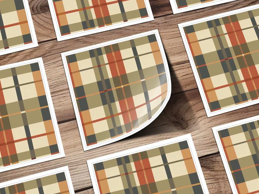 Colorful Plaid Pattern Vinyl Waterproof Stickers Pack