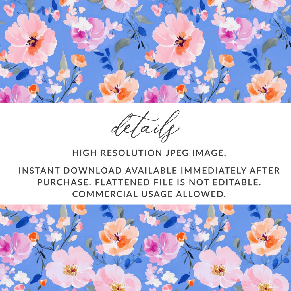 High Resolution Floral Pattern JPEG Instant Download