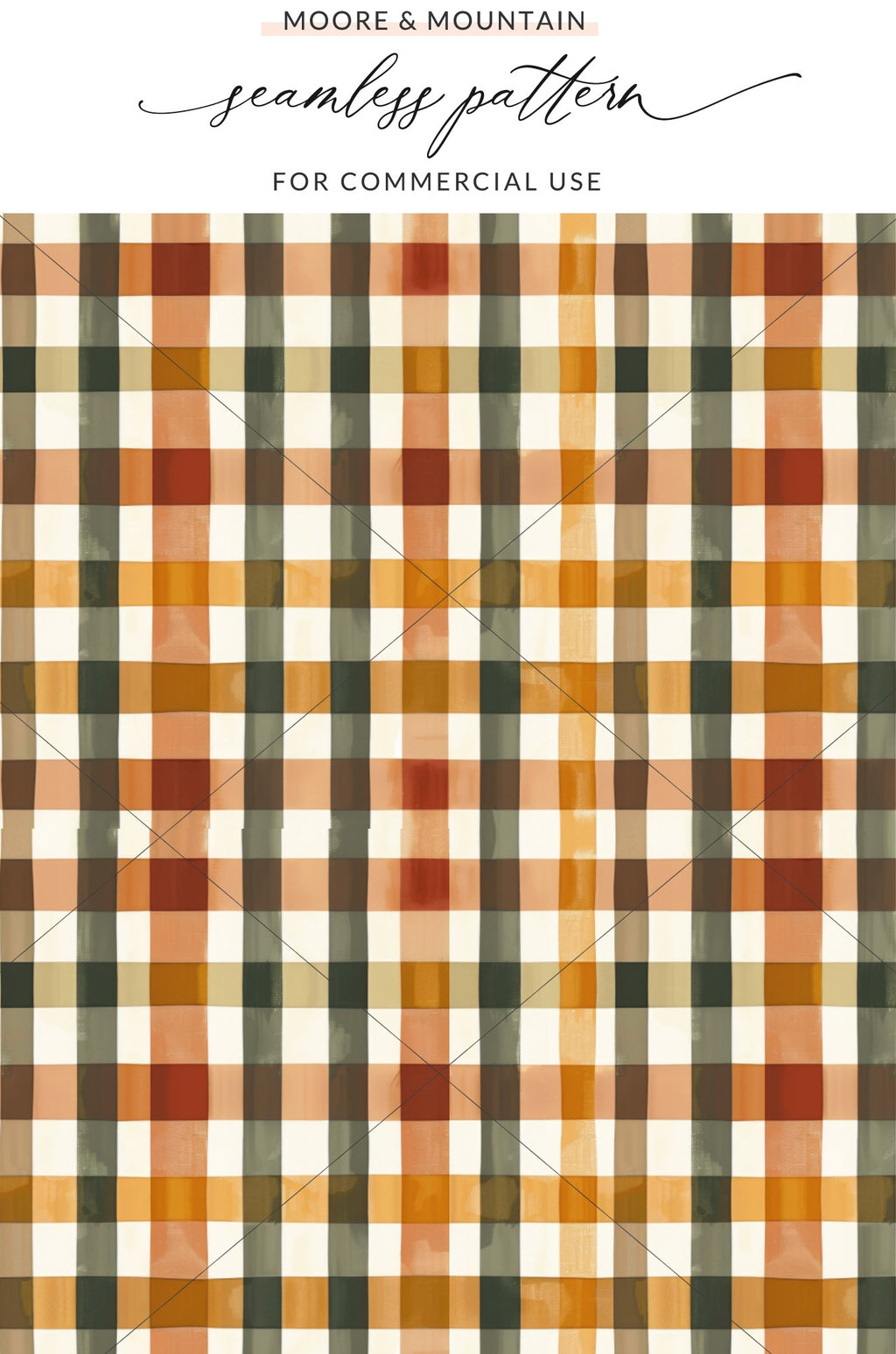 Autumn Checkered Seamless Pattern for Commercial Use